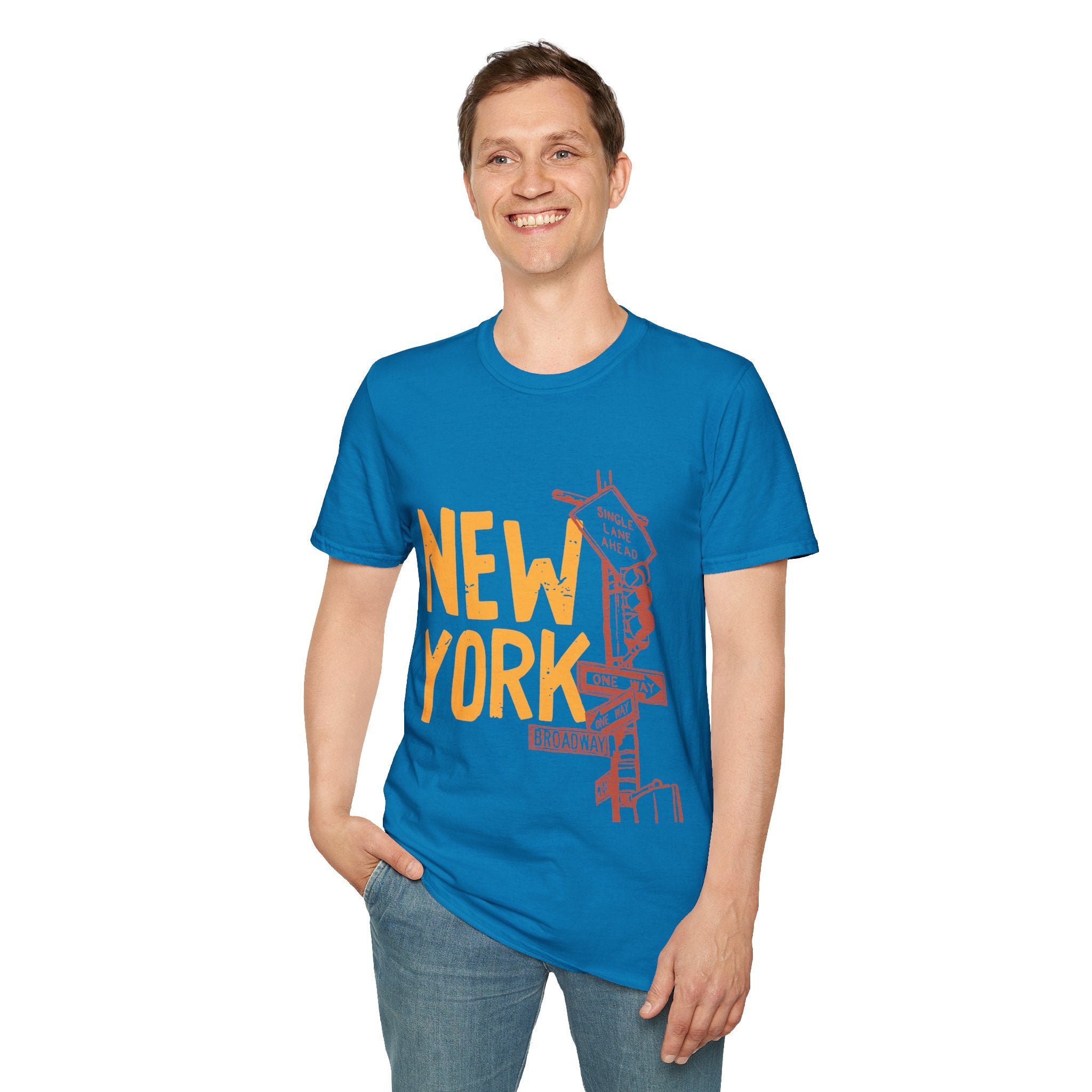 New York Skyline Unisex Softstyle T-Shirt, City Apparel, Travel Shirt, Gift for NYC Lovers, Casual Wear, Summer Fashion
