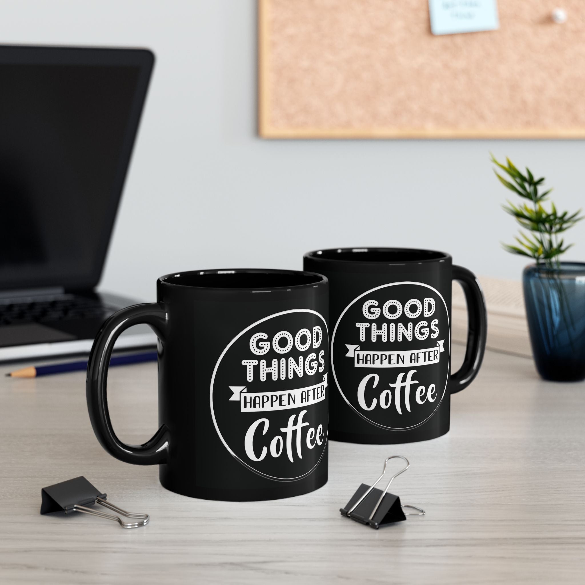 Coffee Lover's Black Mug - Perfect Gift for Coffee Addicts, Motivational Mug for Home, Office, Gift for Friends