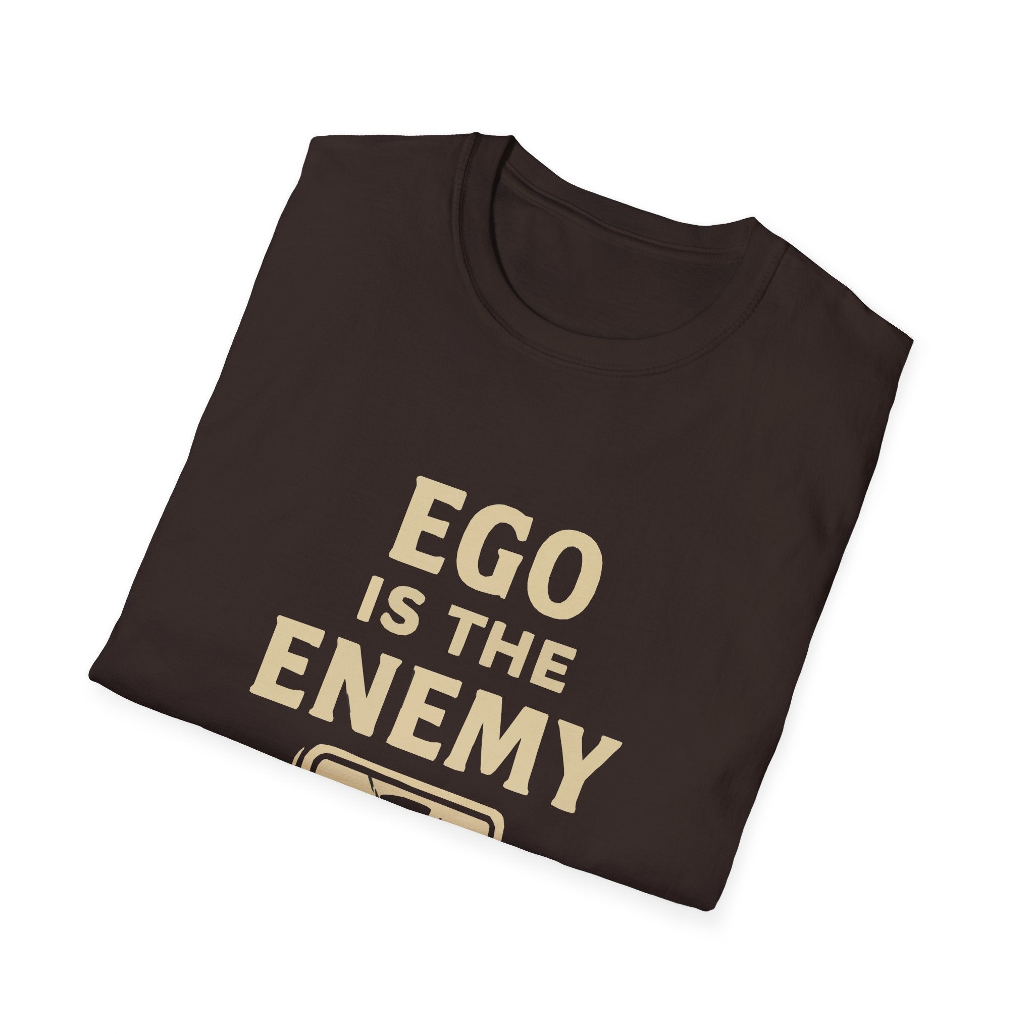 Ego Is The Enemy Unisex Softstyle Tee, Inspirational Graphic Shirt, Motivational Quote Top, Self-Development Apparel, Minimalist T-Shirt,