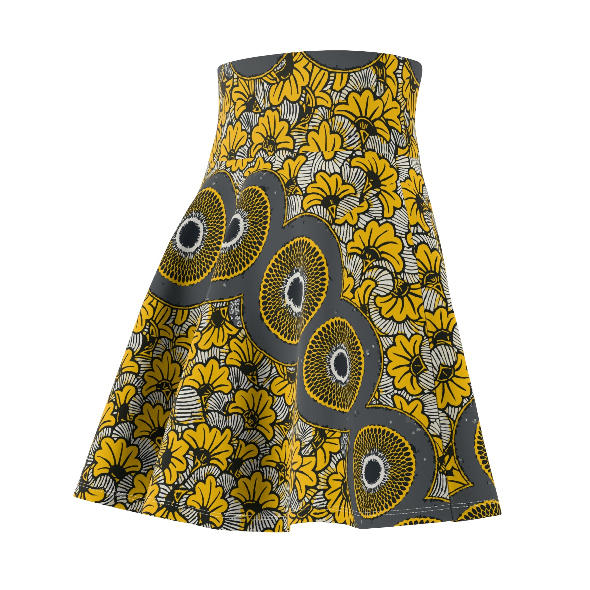 Ankara Women's Skater Skirt, African Print Flare Skirt, Colorful High Waisted Skirt, Ethnic Festival Skirt, Bohemian Fashion Apparel