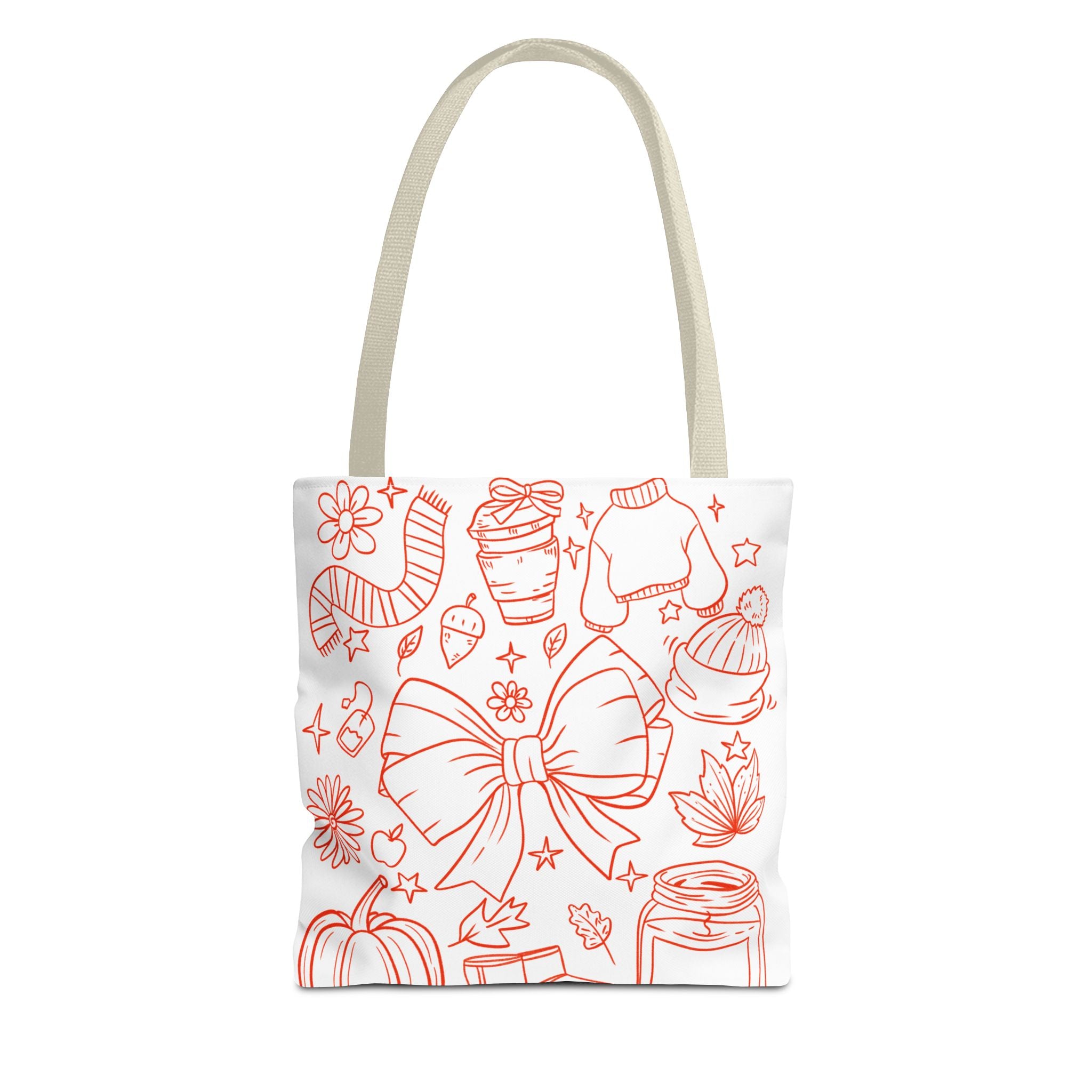 Cozy Fall Tote Bag, Autumn Aesthetic Carry-All, Cute Gift for Her, Shopping Bag, Halloween & Thanksgiving Essential