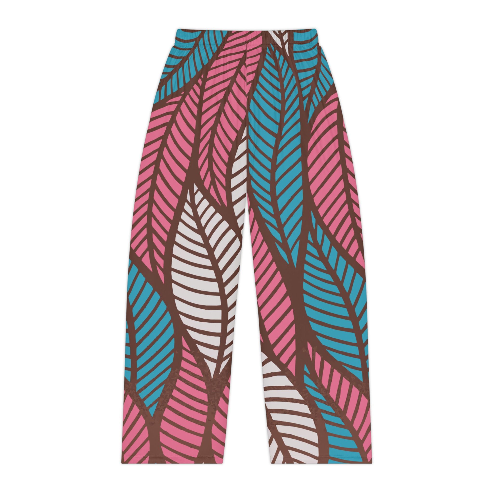 Ankara Leaf Print Women's Pajama Pants, Cozy Sleepwear, Loungewear, Gift for Her, Relaxation Pants, Holiday Fashion