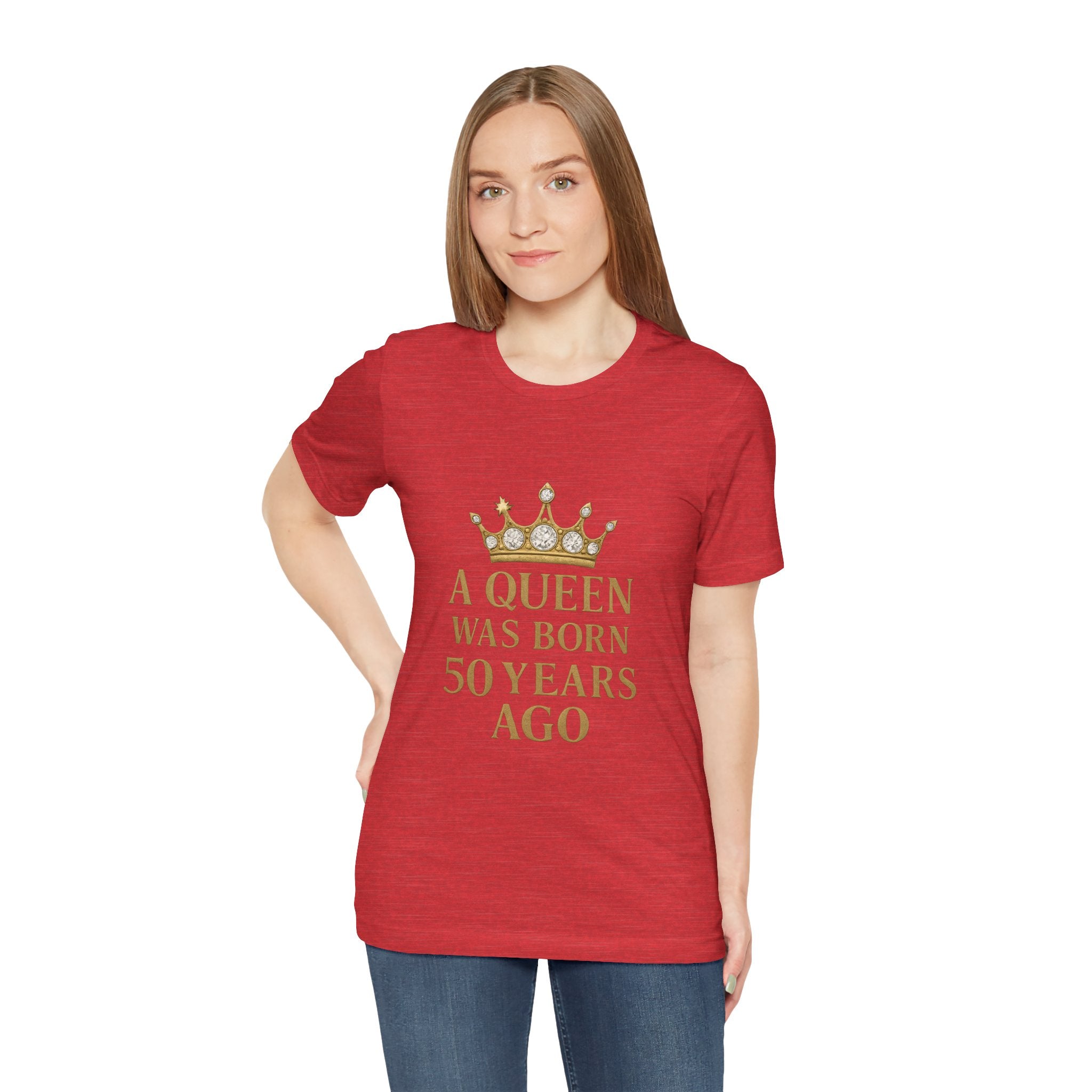 50th Birthday Queen Tee, A Queen Was Born 50 Years Ago Shirt, Anniversary Gift, Retro T-Shirt, Crown Design Tee