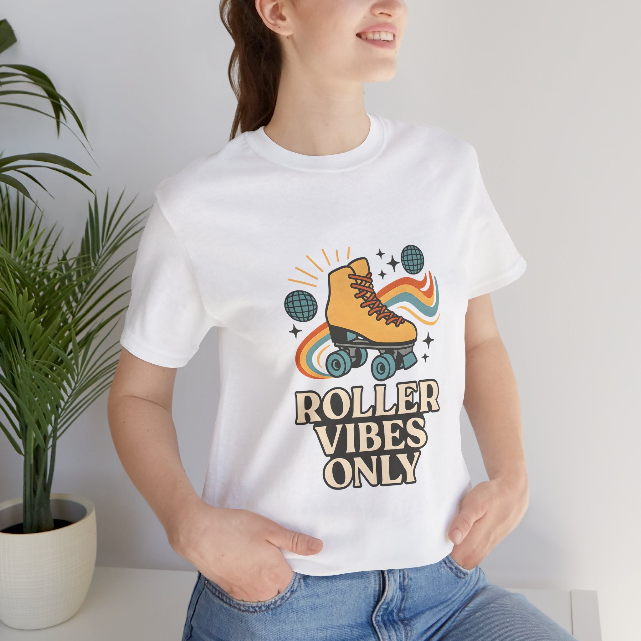 Retro Roller Skating Tee - Roller Vibes Only, Fun Graphic T-Shirt, Unisex Casual Wear, Great Gift for Skating Lovers, Summer Fun