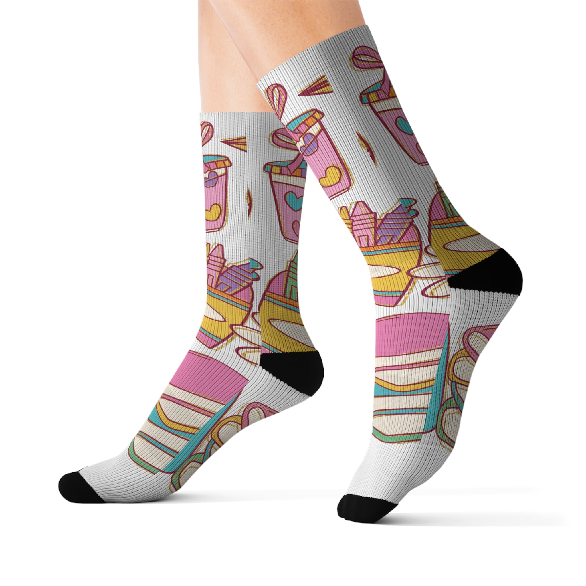 Colorful Sublimation Socks - Fun Socks for Creative Souls, Art Enthusiasts, Gift for Birthdays, Holidays, Casual Wear, Home and Parties