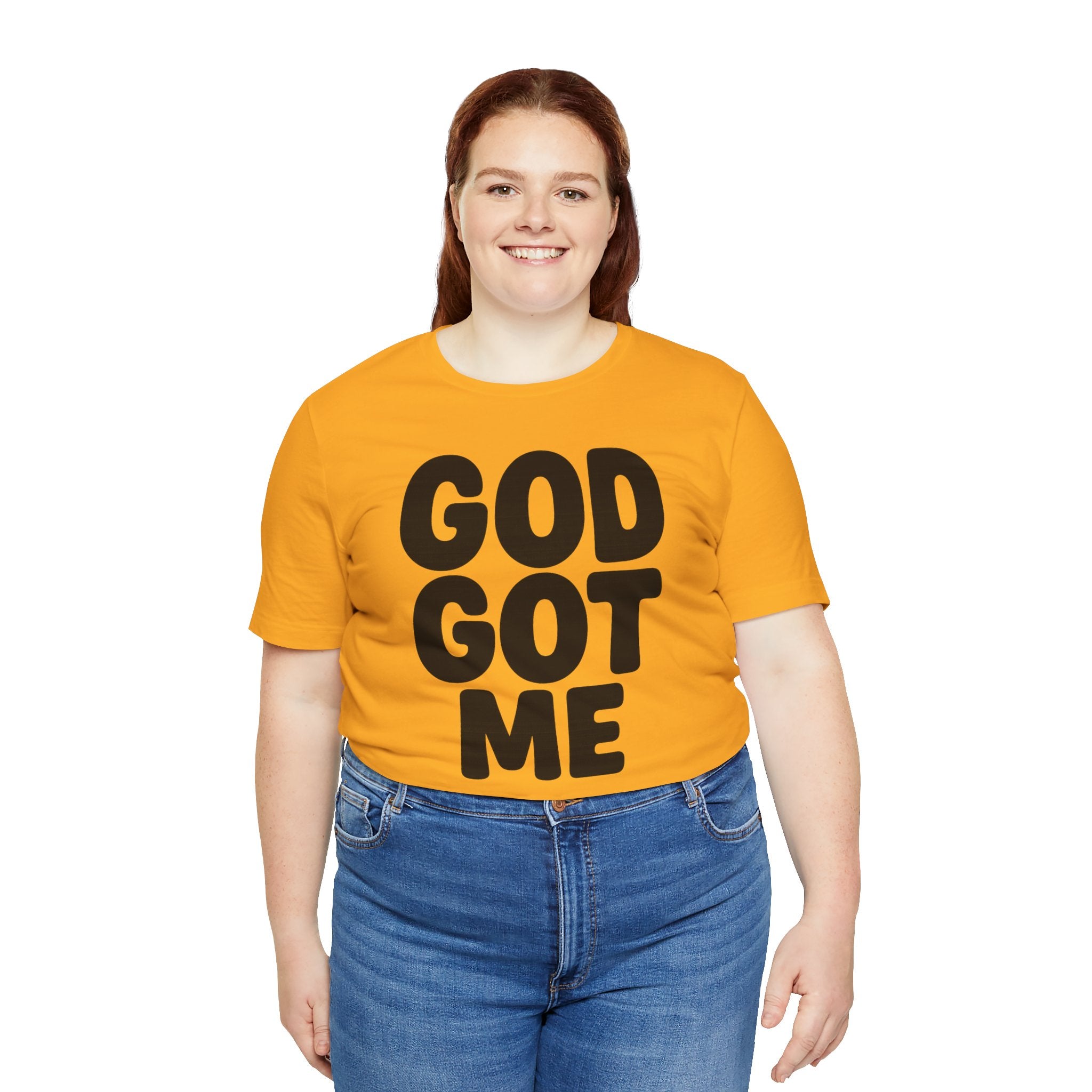 GOD GOT ME Religious T-Shirt, Christian Design. Clothing, Inspirational Tee, Faith Shirt, Unisex Jersey Short Sleeve Tee with