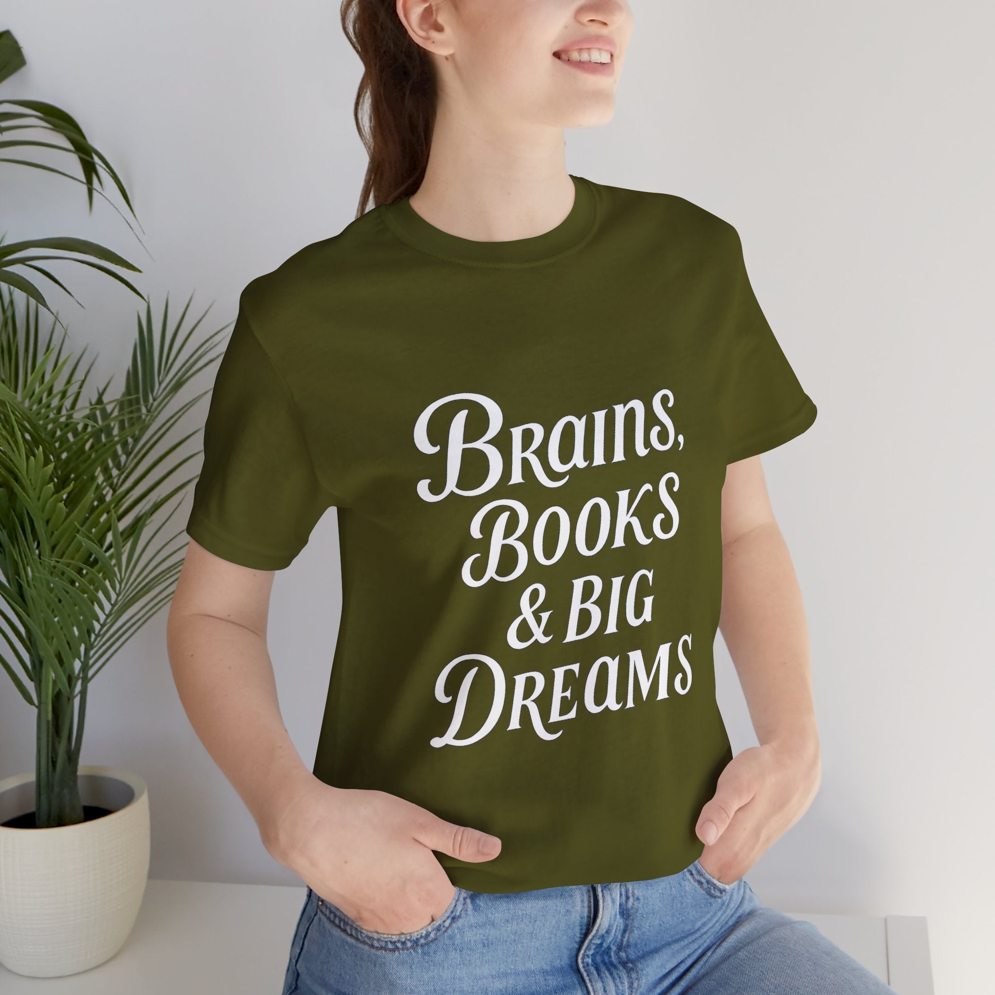 Brainiac Tee, Book Lover Shirt, Big Dreams T-Shirt, Unisex Graphic Top, Intellectual Clothing