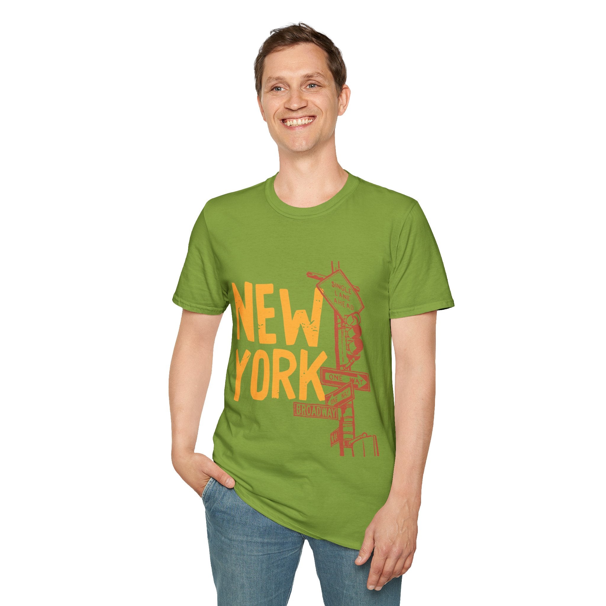 New York Skyline Unisex Softstyle T-Shirt, City Apparel, Travel Shirt, Gift for NYC Lovers, Casual Wear, Summer Fashion