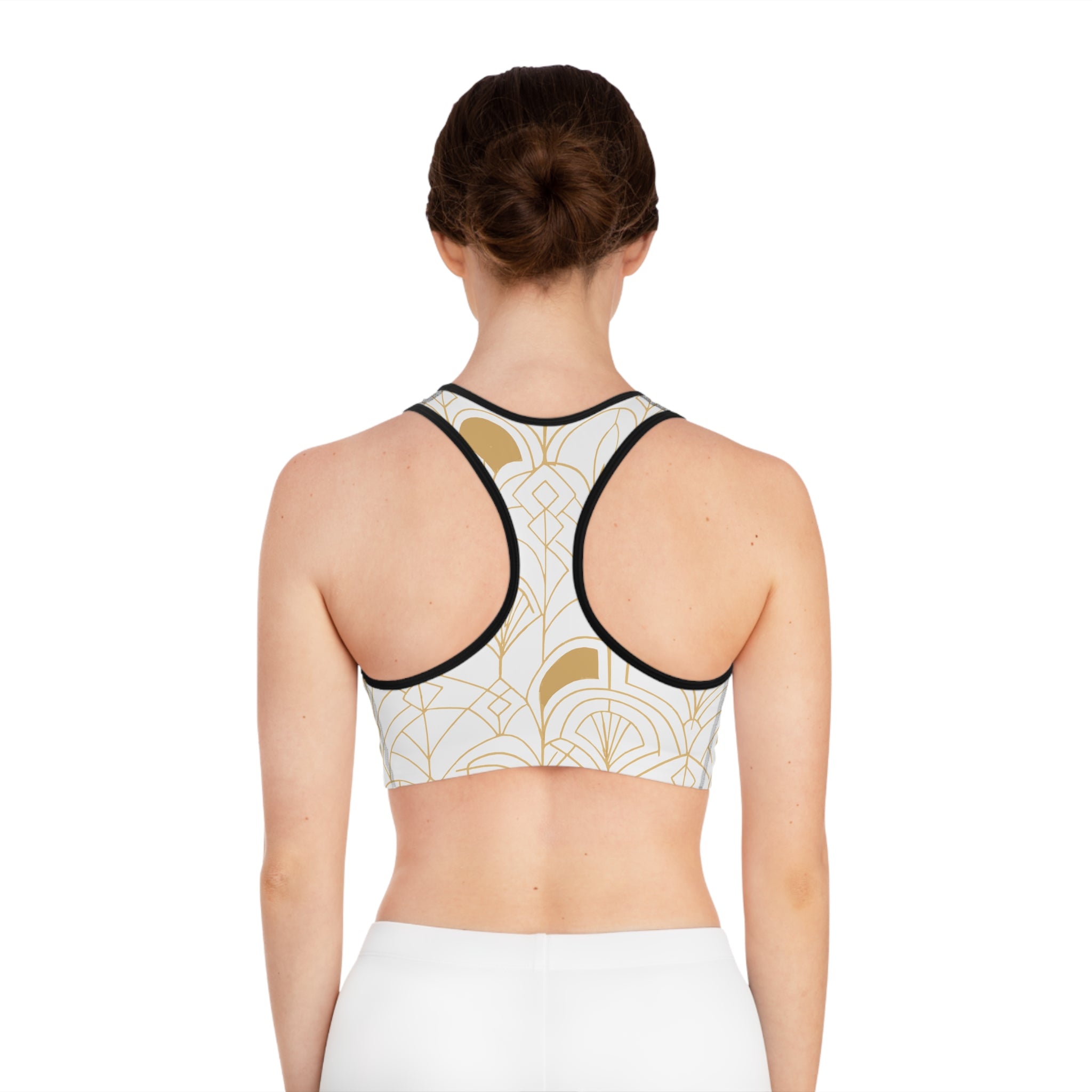 Golden Geometric Sports Bra
