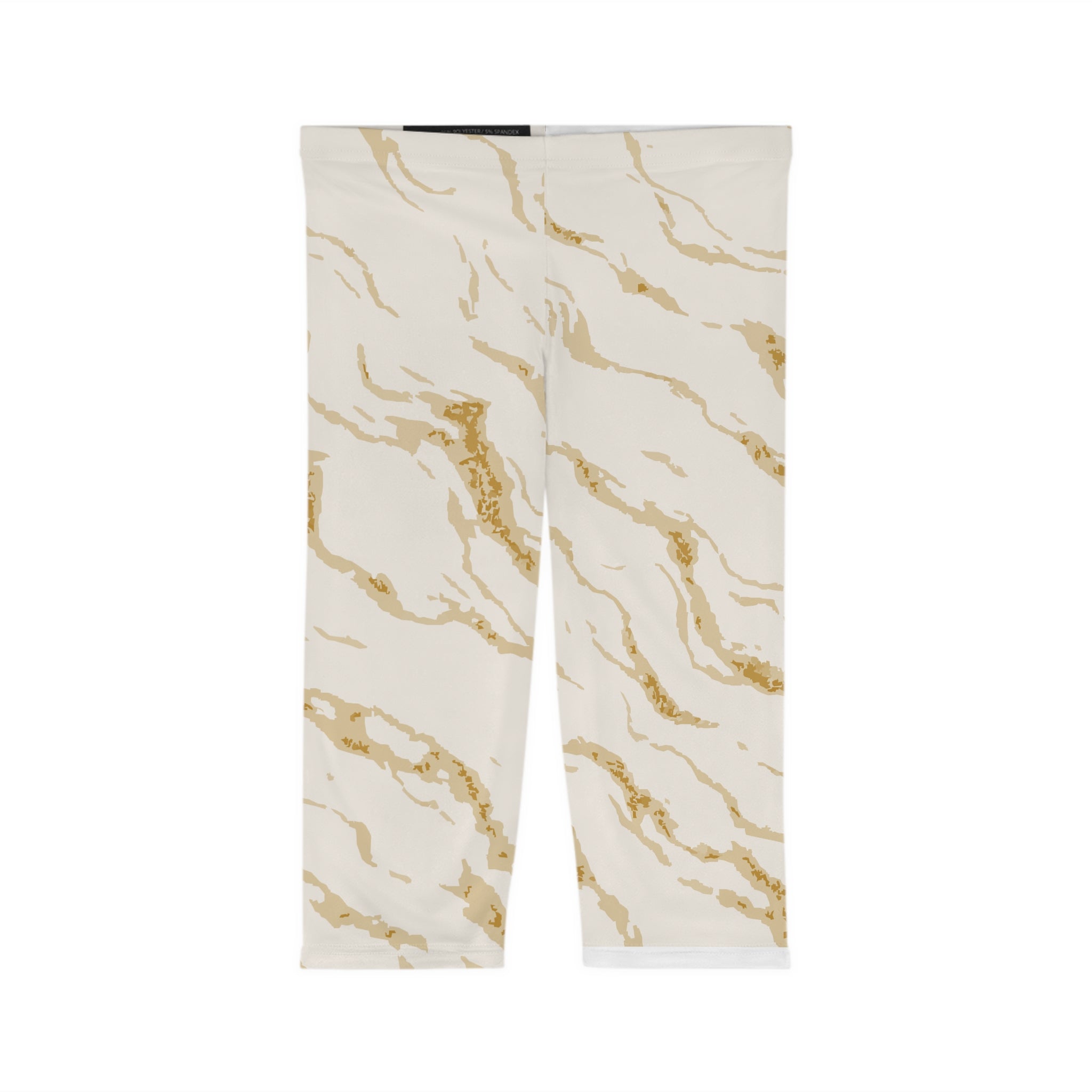 White Gold Women's Capri Leggings, Yoga Pants, Workout Wear, Stretchy Athletic Leggings, Gym Apparel, Fitness Tights