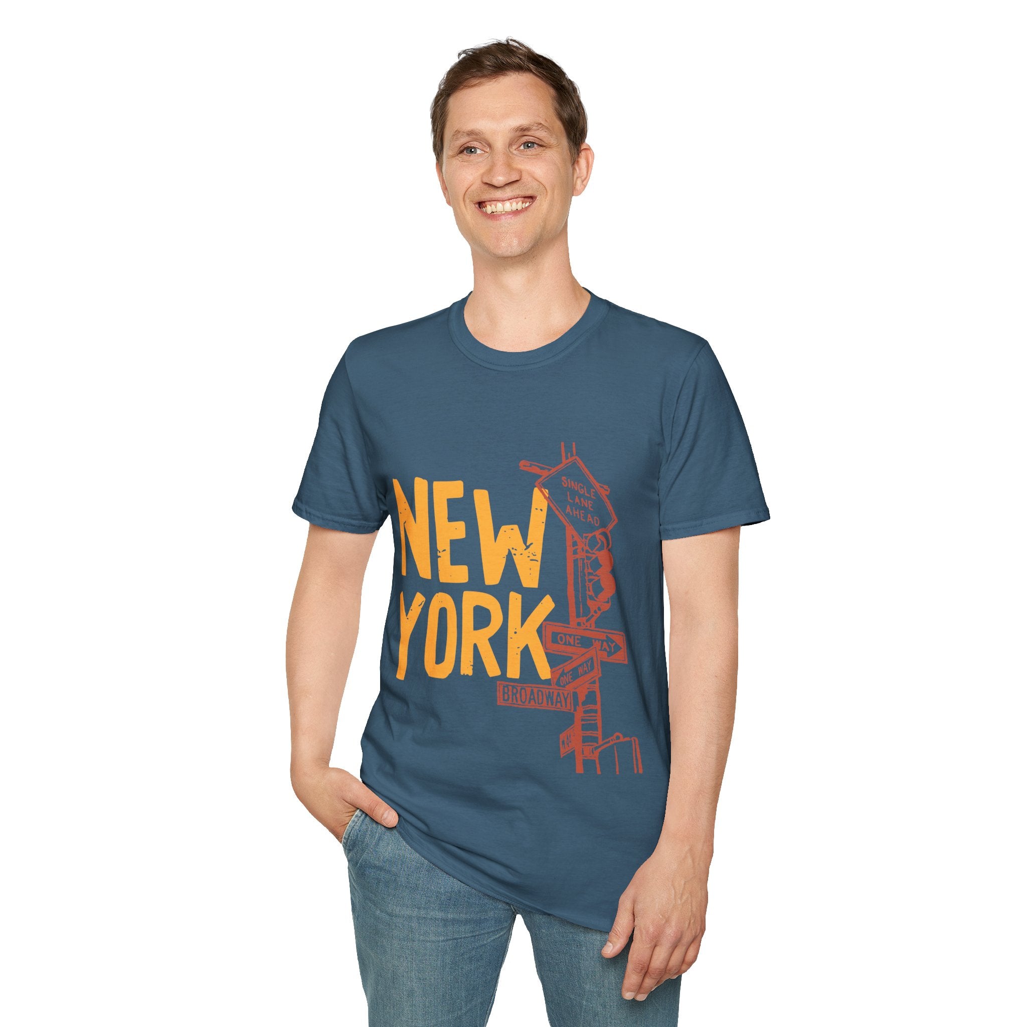 New York Skyline Unisex Softstyle T-Shirt, City Apparel, Travel Shirt, Gift for NYC Lovers, Casual Wear, Summer Fashion