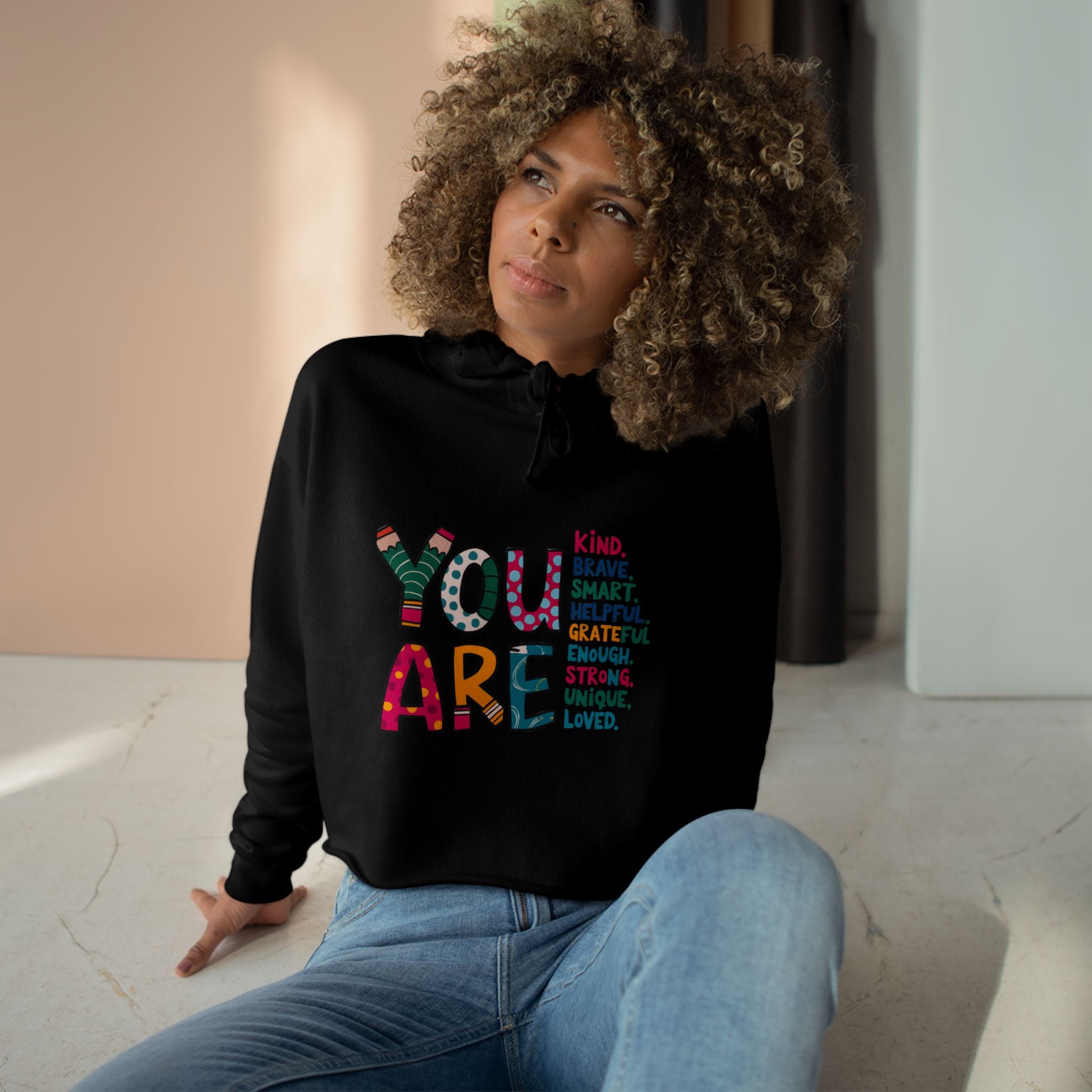 Inspirational Crop Hoodie - Perfect Gift for Friends, Motivation, Self-Care, Birthday, Casual Wear
