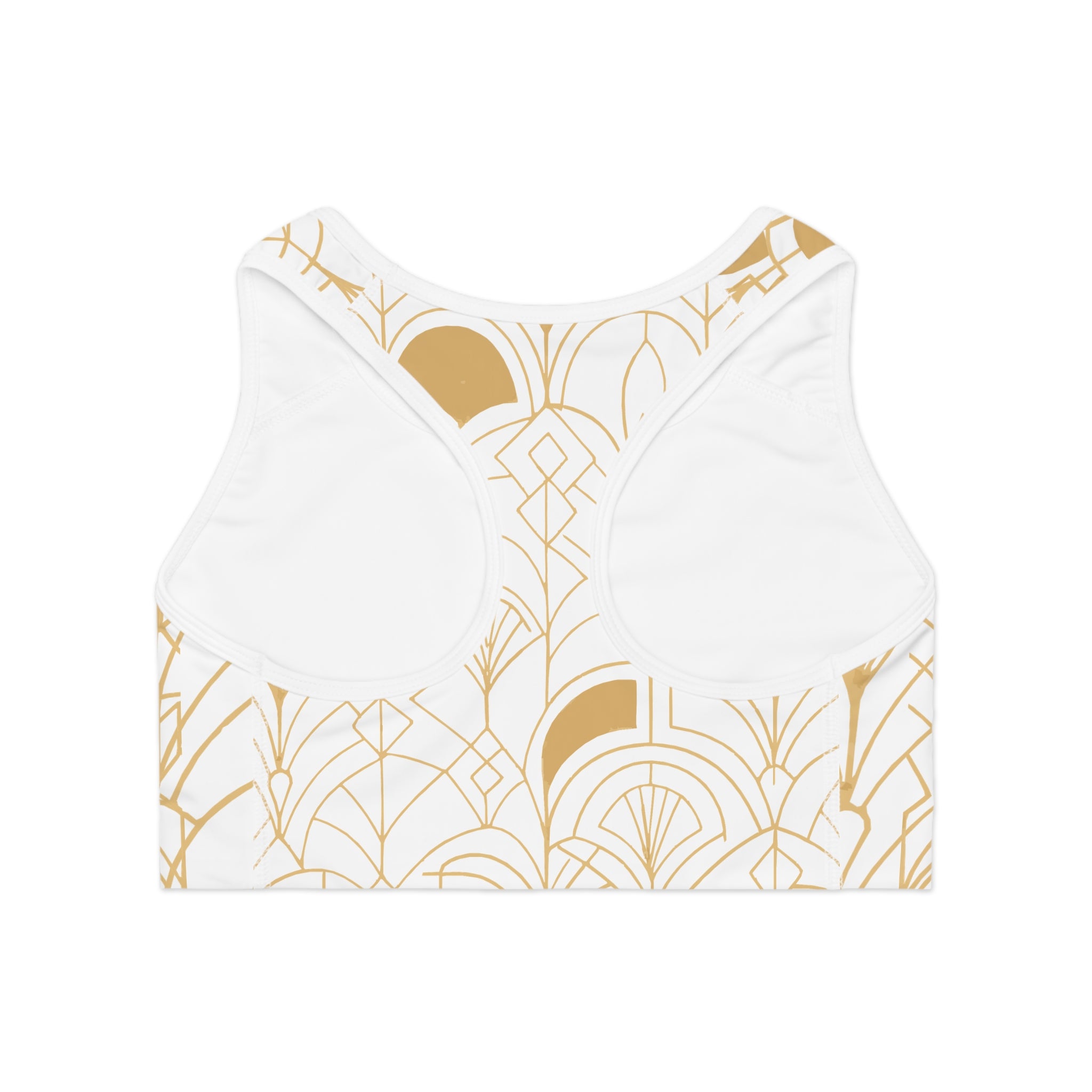 Golden Geometric Sports Bra
