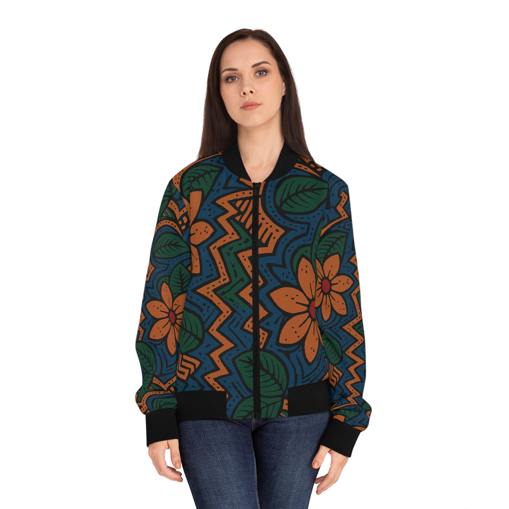 Vibrant Ankara Women's Bomber Jacket, Cool Streetwear, Stylish Layering, Unique Gift, Perfect for Spring, Everyday Fashion