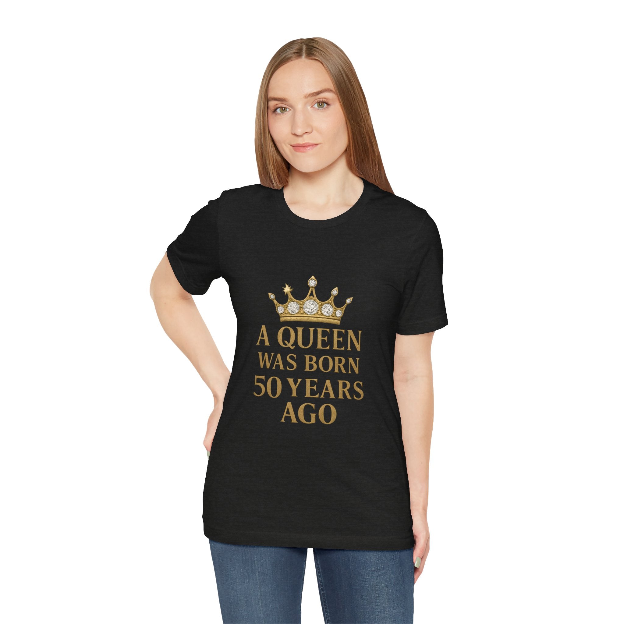 50th Birthday Queen Tee, A Queen Was Born 50 Years Ago Shirt, Anniversary Gift, Retro T-Shirt, Crown Design Tee