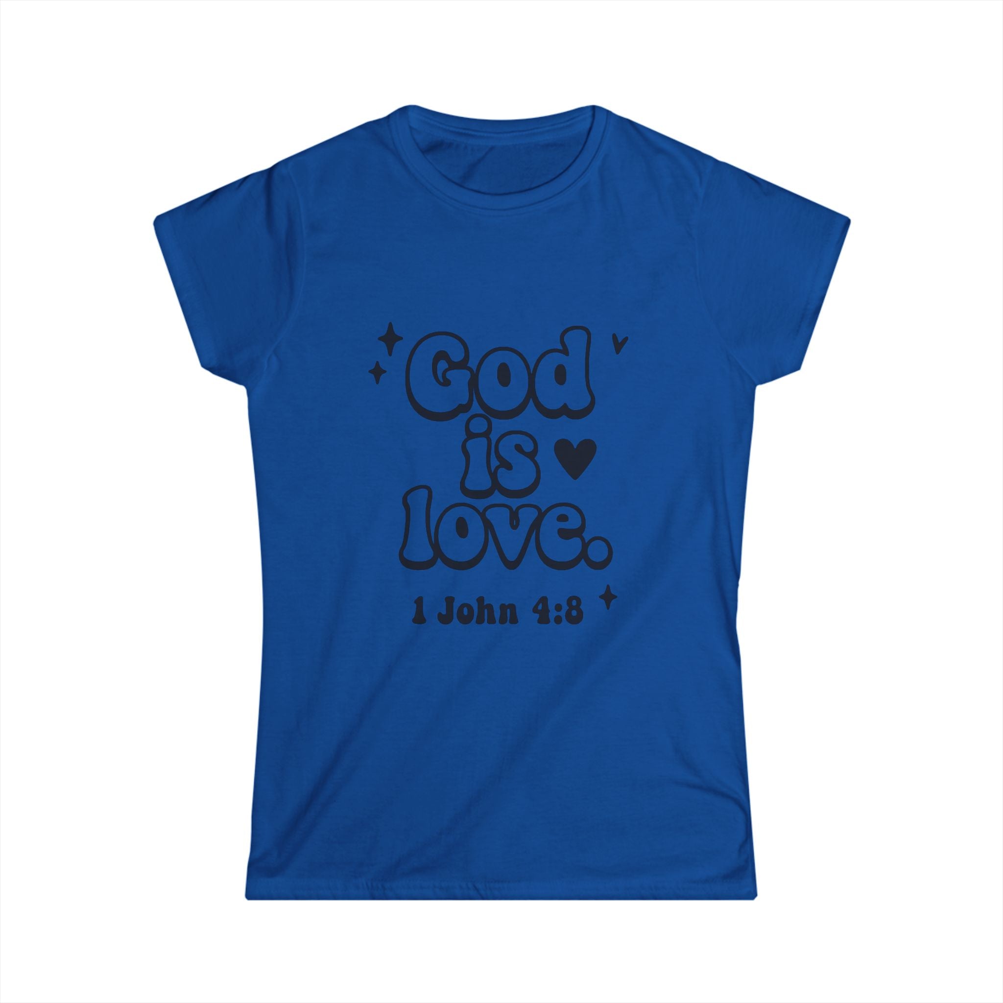 God is Love Inspirational Women's Softstyle Tee, Faith Apparel, Christian Gift, Scripture Shirt, Everyday Wear, Religious Clothing