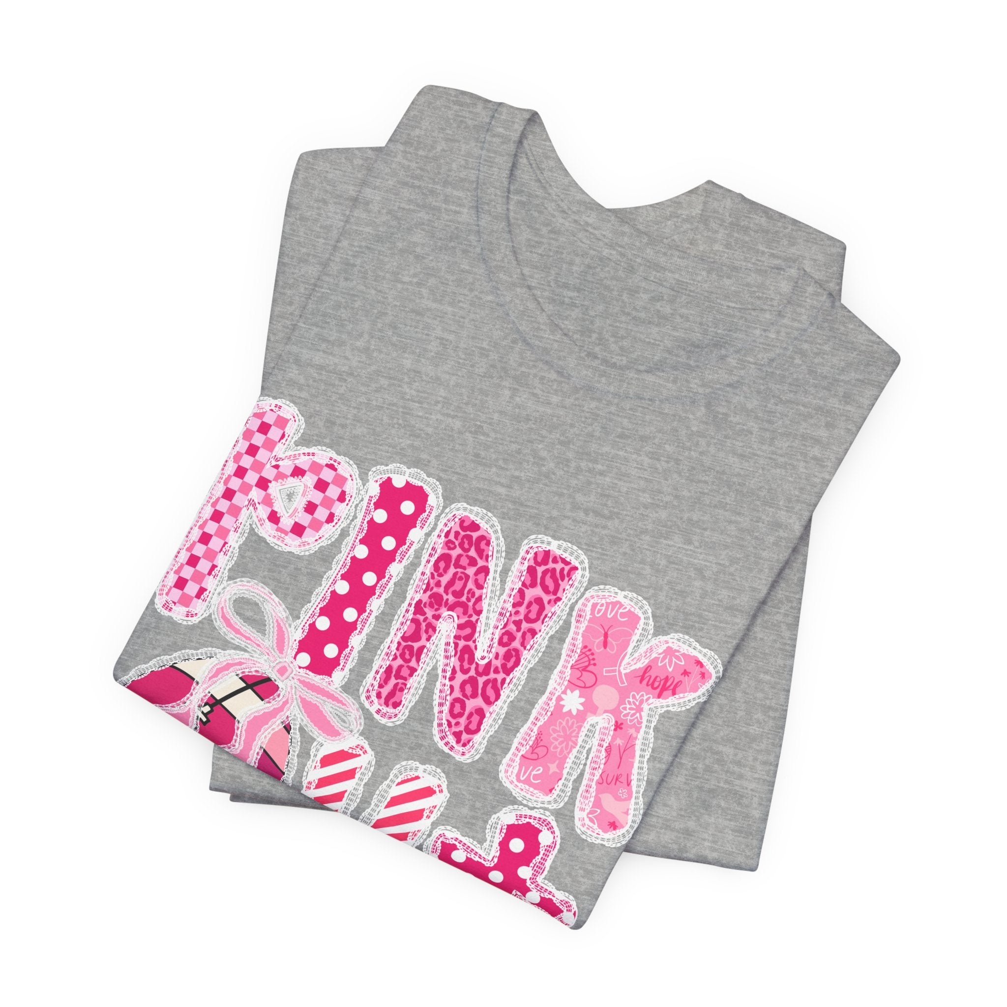 Cute Pink 'PINK OUT' Unisex Tee, Perfect for Breast Cancer Awareness, Casual Wear, Gift for Friends, Fundraising Events, or Team Spirit