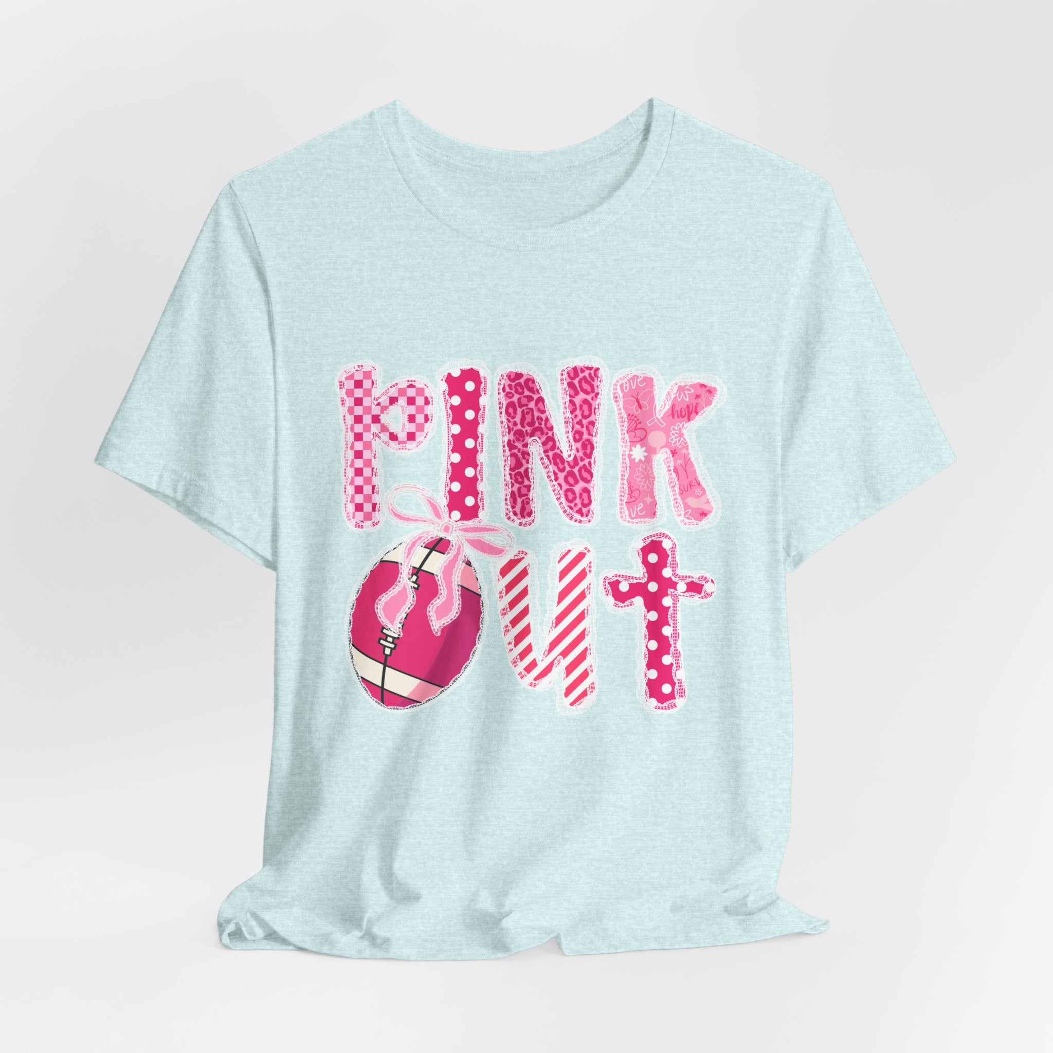 Cute Pink 'PINK OUT' Unisex Tee, Perfect for Breast Cancer Awareness, Casual Wear, Gift for Friends, Fundraising Events, or Team Spirit