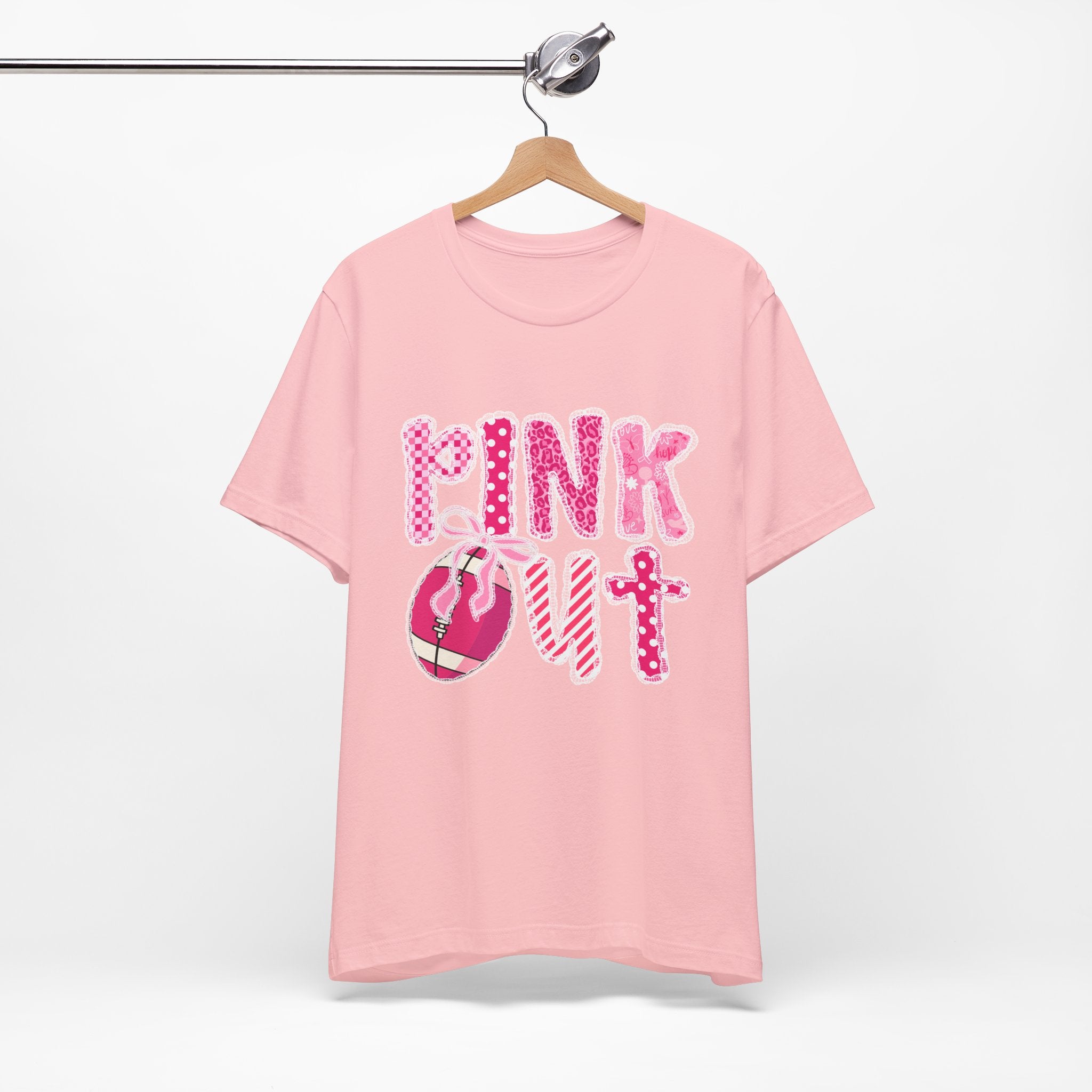 Cute Pink 'PINK OUT' Unisex Tee, Perfect for Breast Cancer Awareness, Casual Wear, Gift for Friends, Fundraising Events, or Team Spirit
