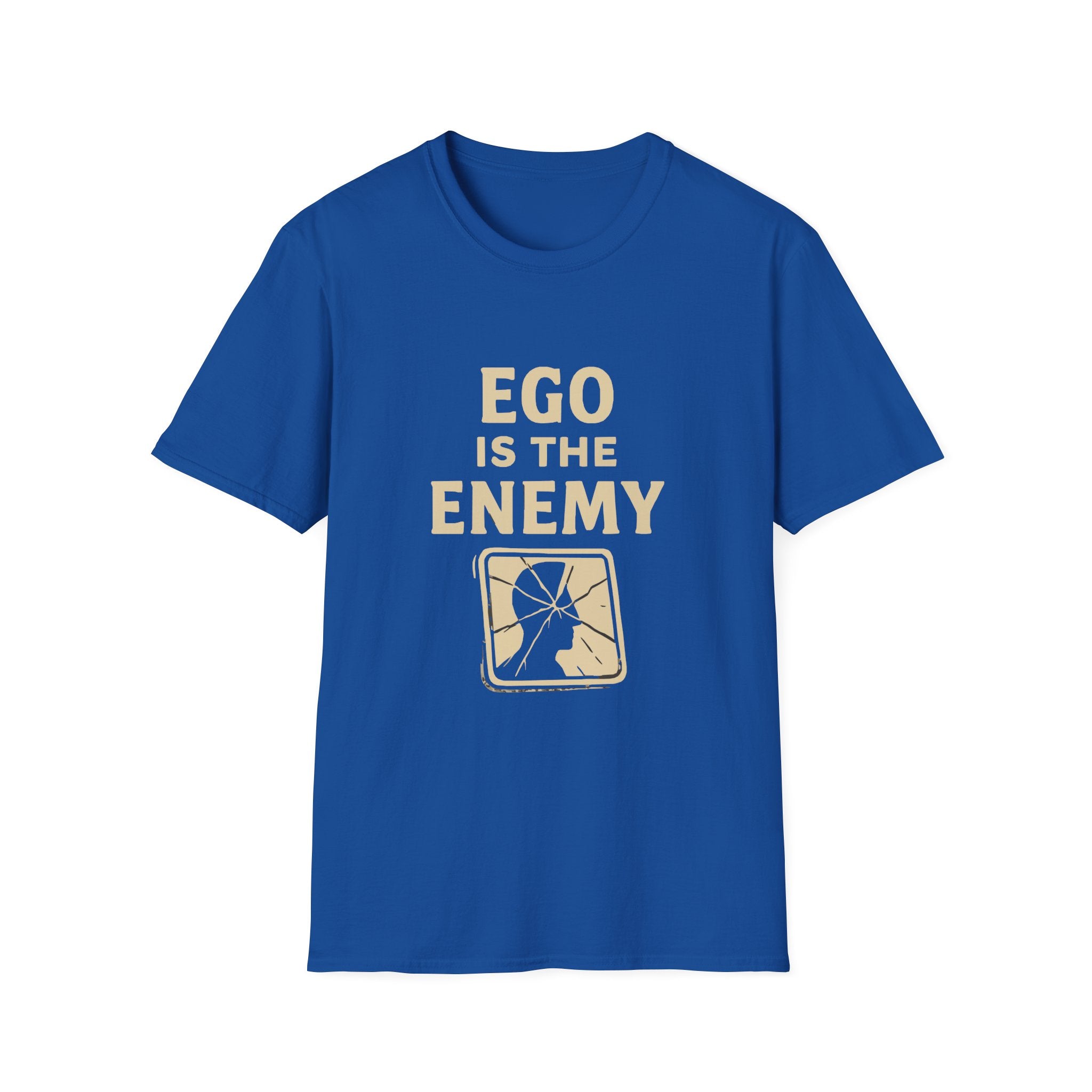 Ego Is The Enemy Unisex Softstyle Tee, Inspirational Graphic Shirt, Motivational Quote Top, Self-Development Apparel, Minimalist T-Shirt,