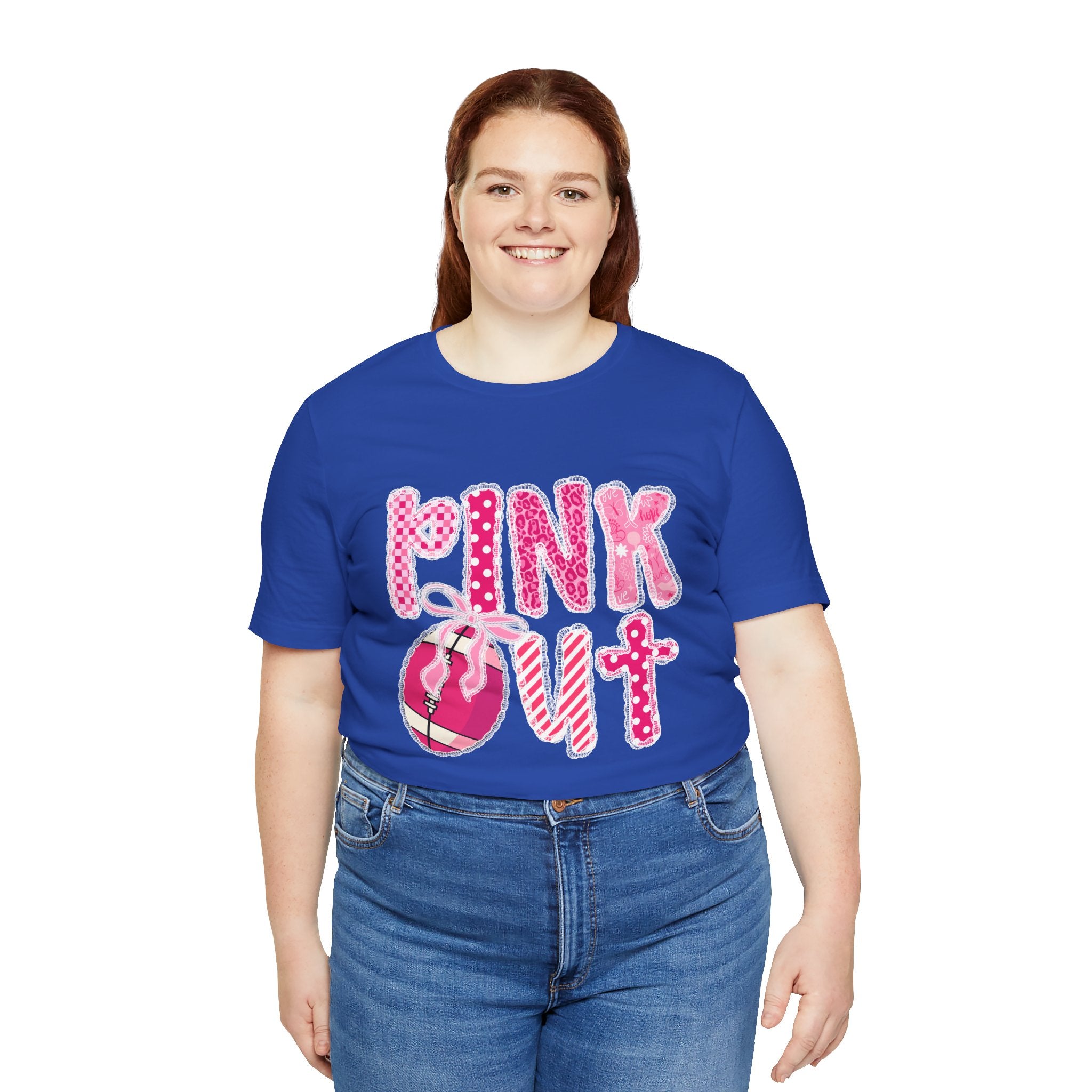 Cute Pink 'PINK OUT' Unisex Tee, Perfect for Breast Cancer Awareness, Casual Wear, Gift for Friends, Fundraising Events, or Team Spirit