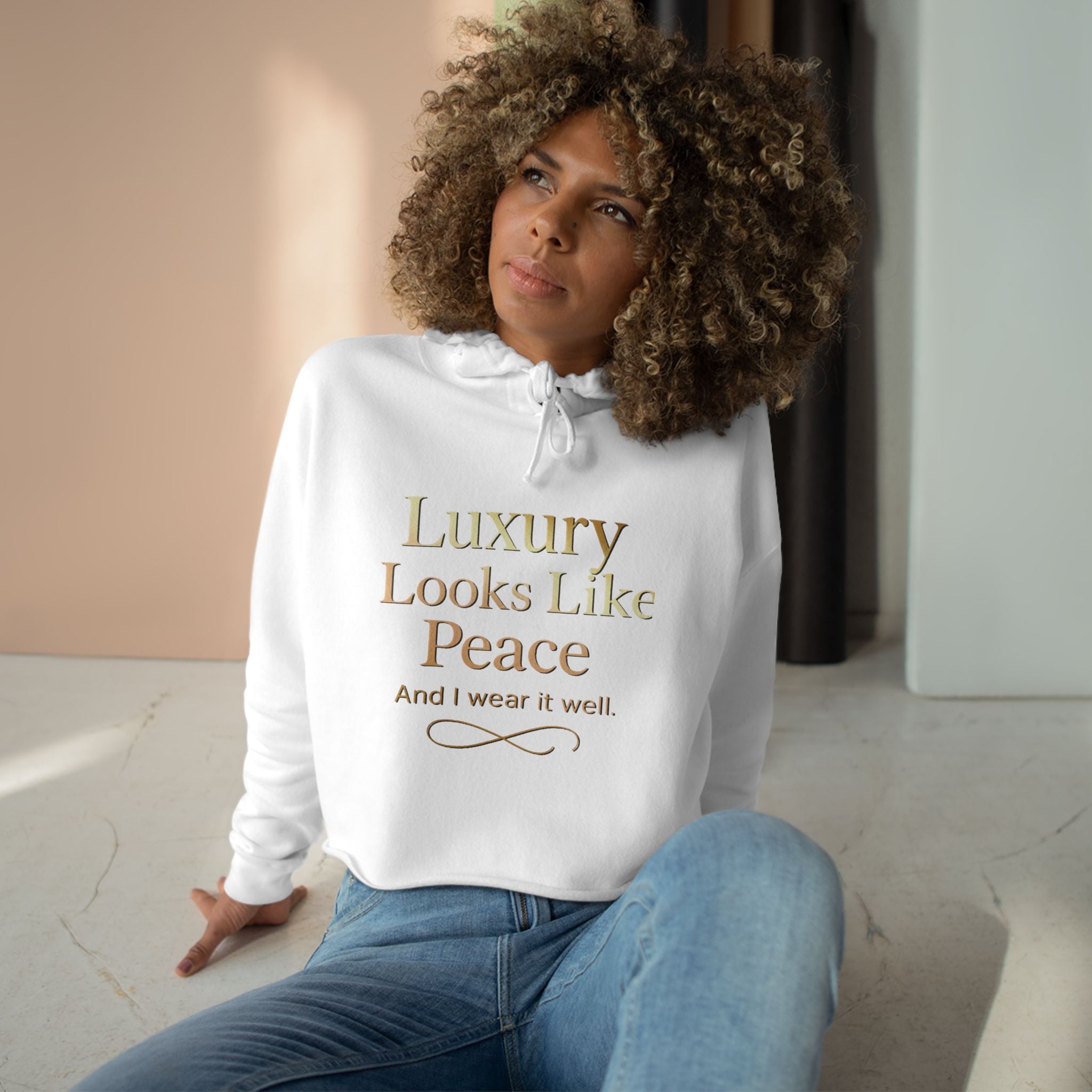 Luxury Peace Crop Hoodie