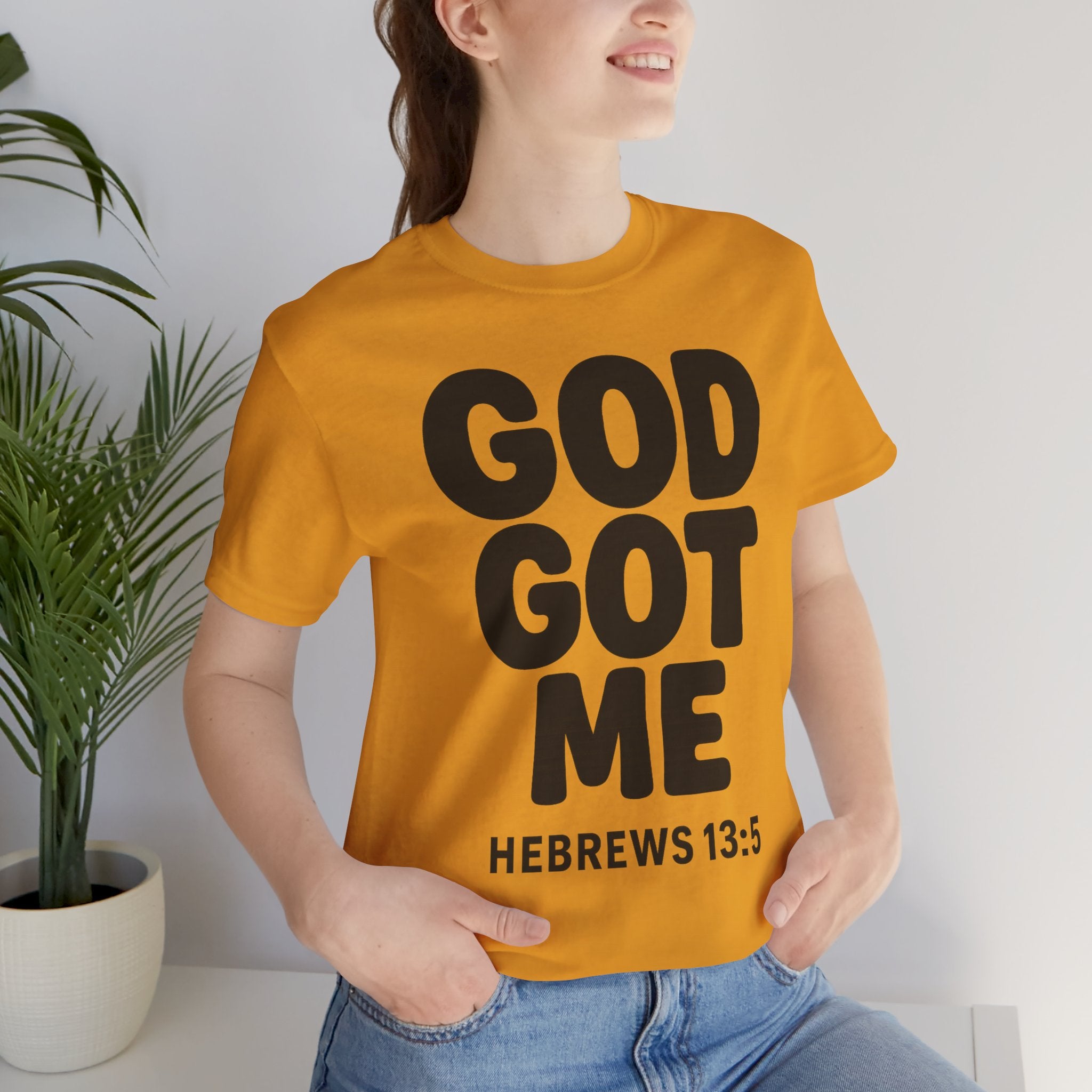 GOD GOT ME Religious T-Shirt, Christian Design. Clothing, Inspirational Tee, Faith Shirt, Unisex Jersey Short Sleeve Tee with