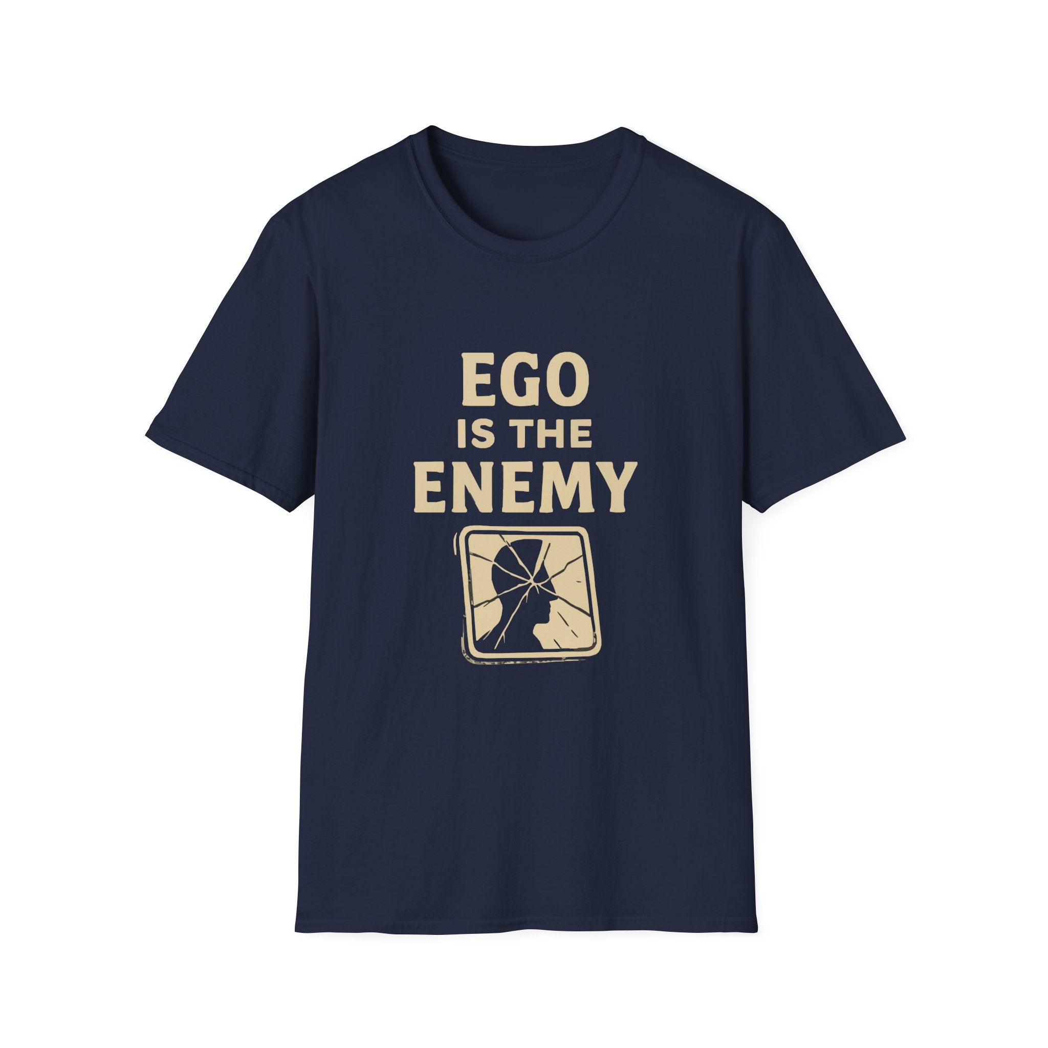 Ego Is The Enemy Unisex Softstyle Tee, Inspirational Graphic Shirt, Motivational Quote Top, Self-Development Apparel, Minimalist T-Shirt,