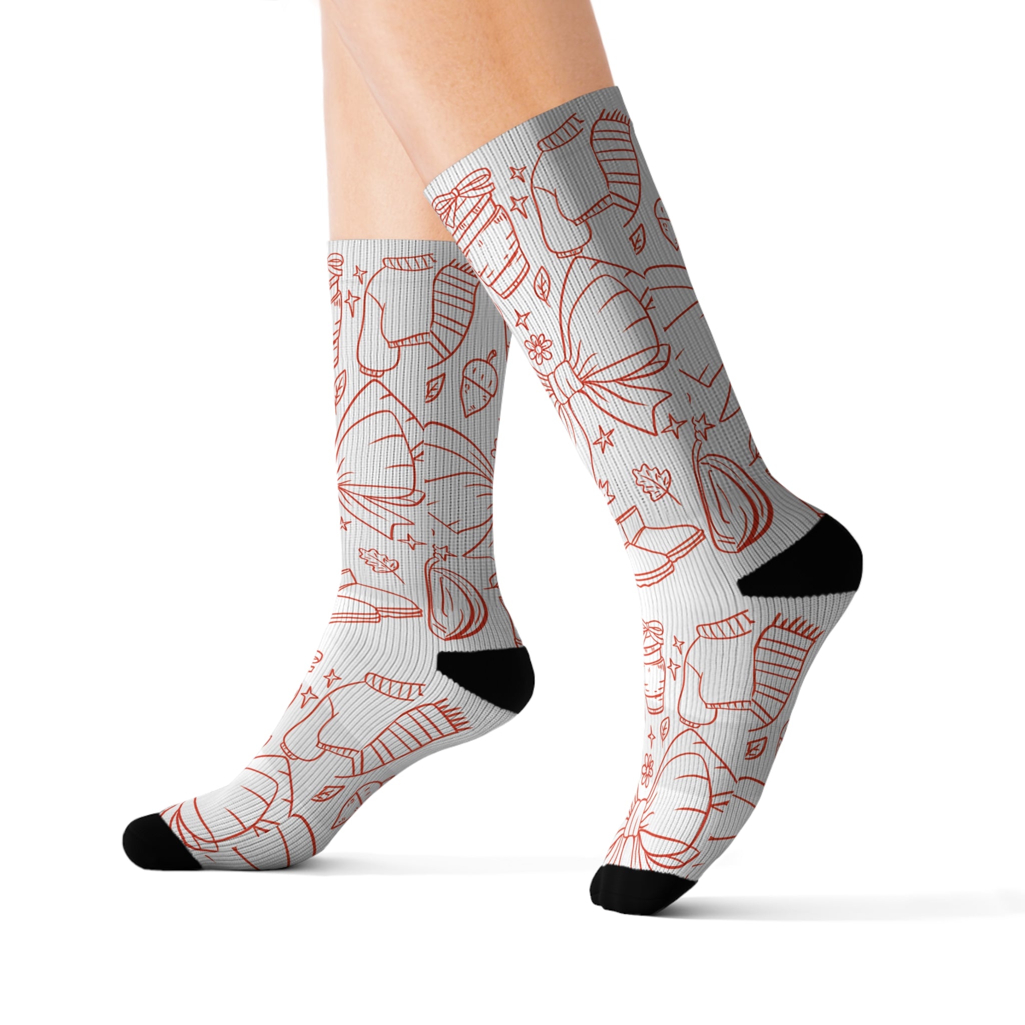 Sublimation Socks with Whimsical Cupcake Design, Fun Gift, Birthday Party Favors, Cozy Fashion Statement, Unique Sock Collection