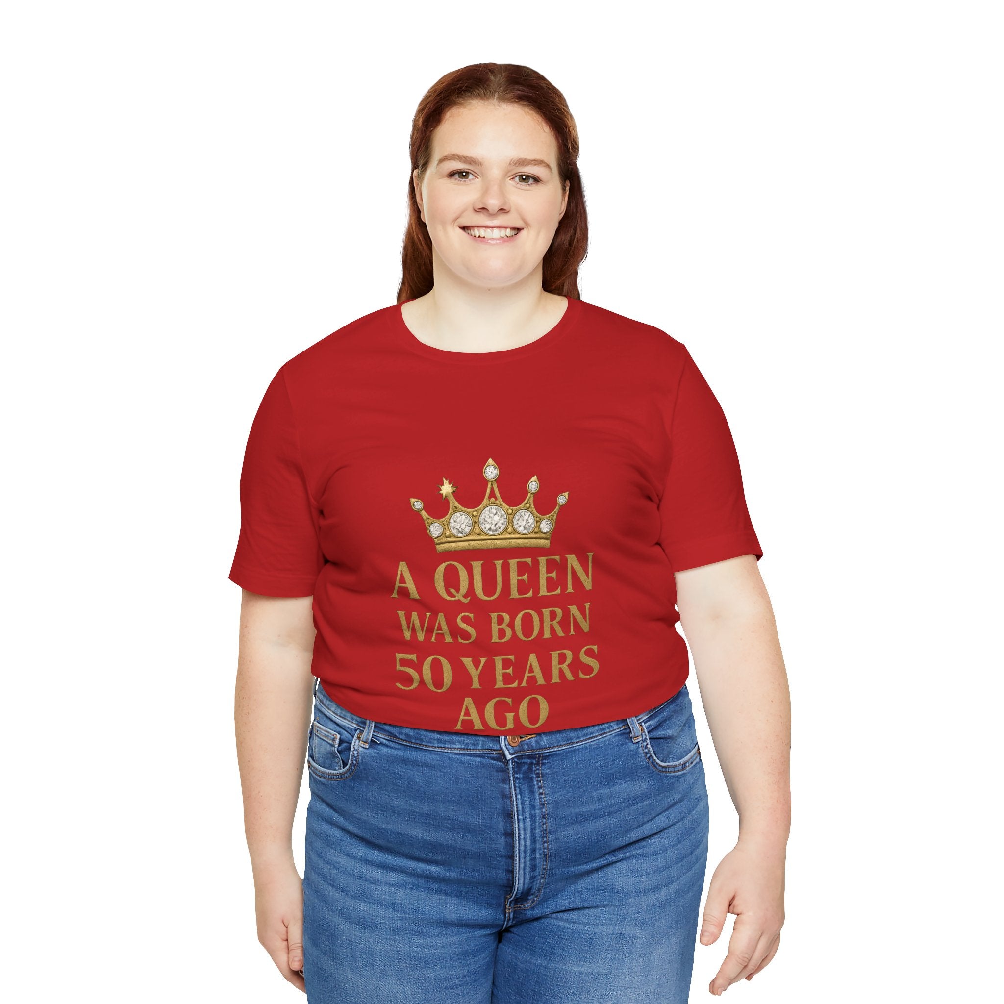 50th Birthday Queen Tee, A Queen Was Born 50 Years Ago Shirt, Anniversary Gift, Retro T-Shirt, Crown Design Tee