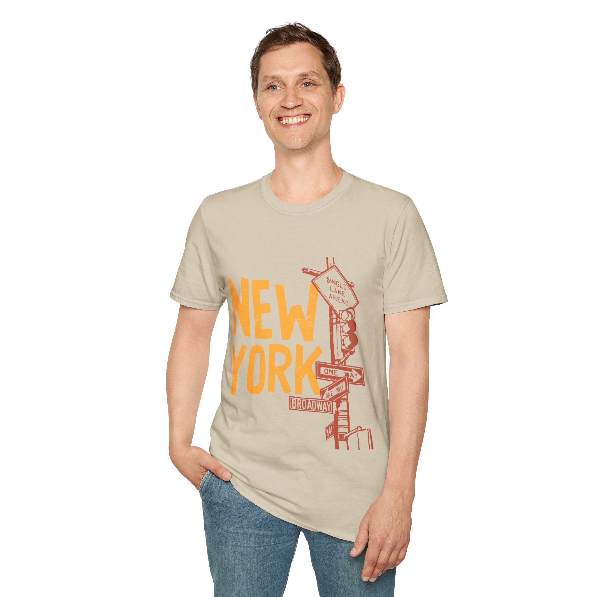 New York Skyline Unisex Softstyle T-Shirt, City Apparel, Travel Shirt, Gift for NYC Lovers, Casual Wear, Summer Fashion