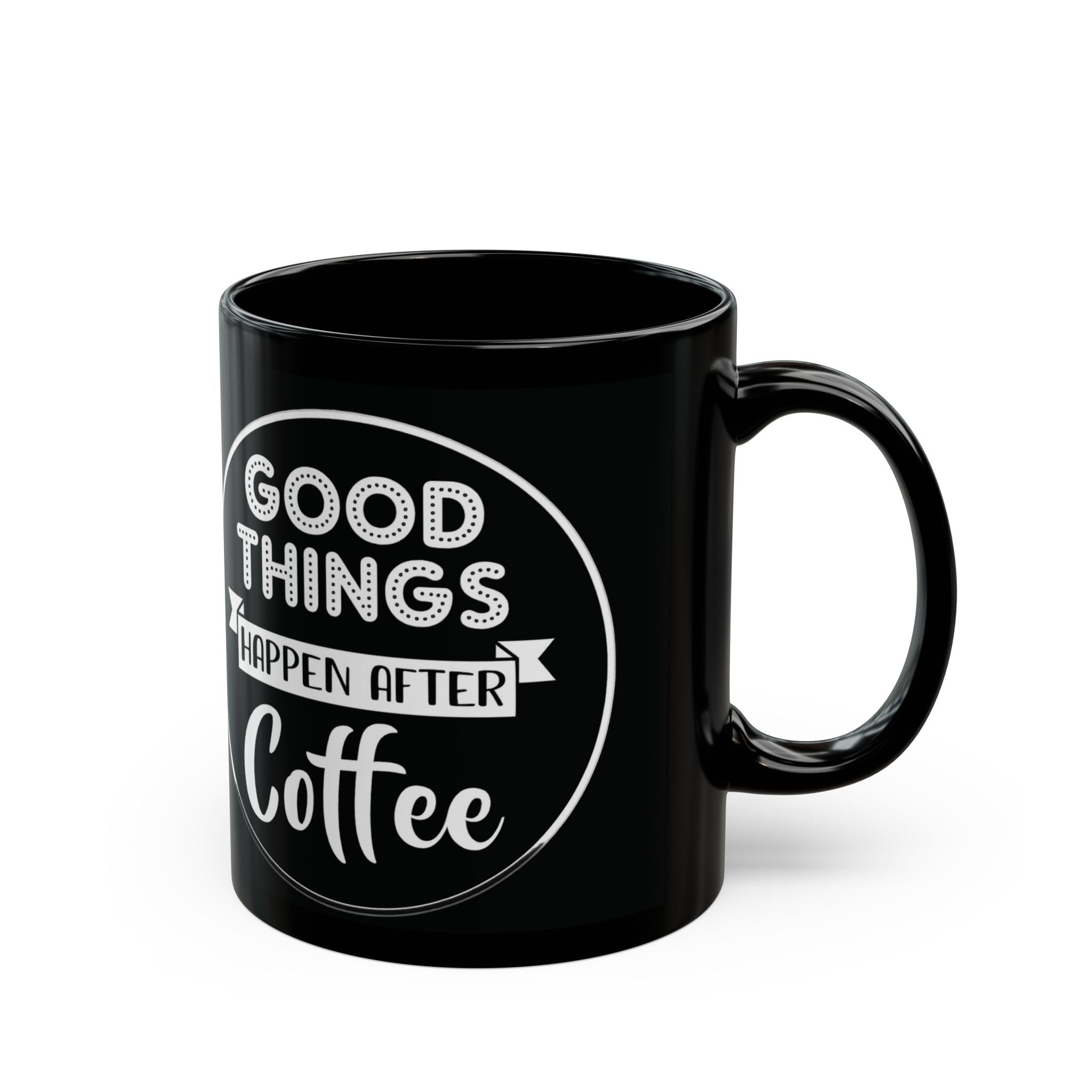 Coffee Lover's Black Mug - Perfect Gift for Coffee Addicts, Motivational Mug for Home, Office, Gift for Friends