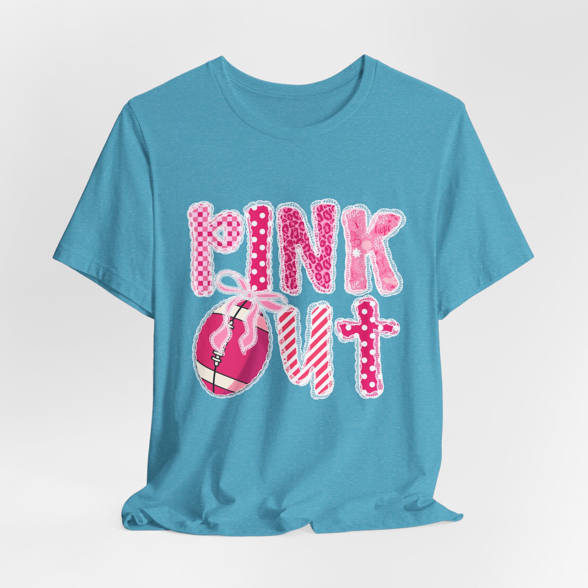 Cute Pink 'PINK OUT' Unisex Tee, Perfect for Breast Cancer Awareness, Casual Wear, Gift for Friends, Fundraising Events, or Team Spirit