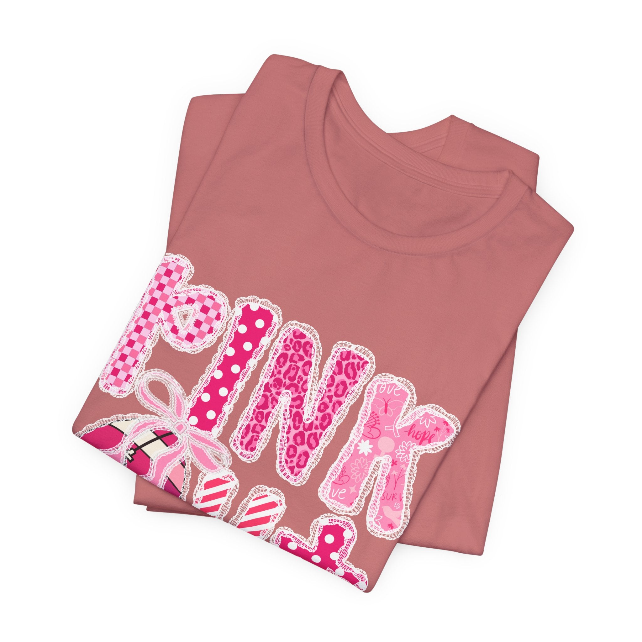 Cute Pink 'PINK OUT' Unisex Tee, Perfect for Breast Cancer Awareness, Casual Wear, Gift for Friends, Fundraising Events, or Team Spirit