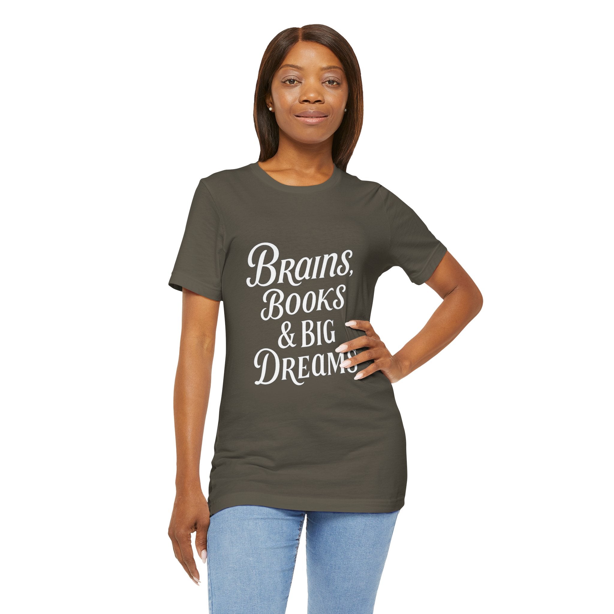 Brainiac Tee, Book Lover Shirt, Big Dreams T-Shirt, Unisex Graphic Top, Intellectual Clothing