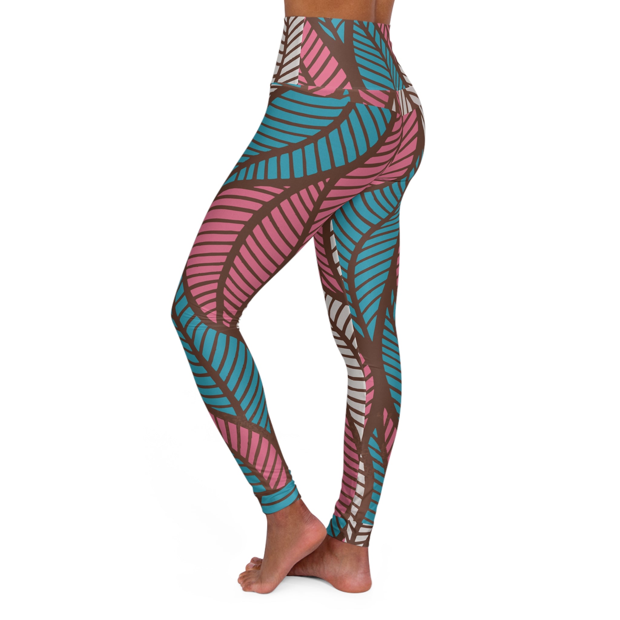 Ankara High Waisted Leggings - African Print Yoga Pants, Workout Tights, Ethnic Print Activewear, Boho Fitness Apparel, Tribal Print