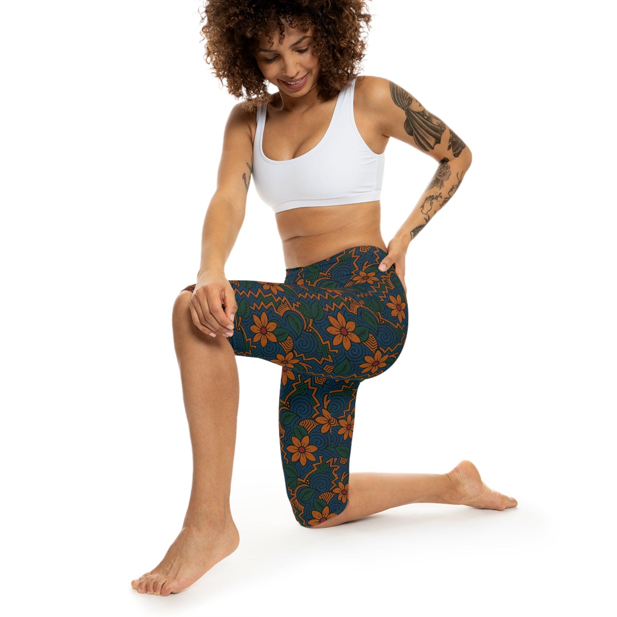 Vibrant Tribal Capri Leggings