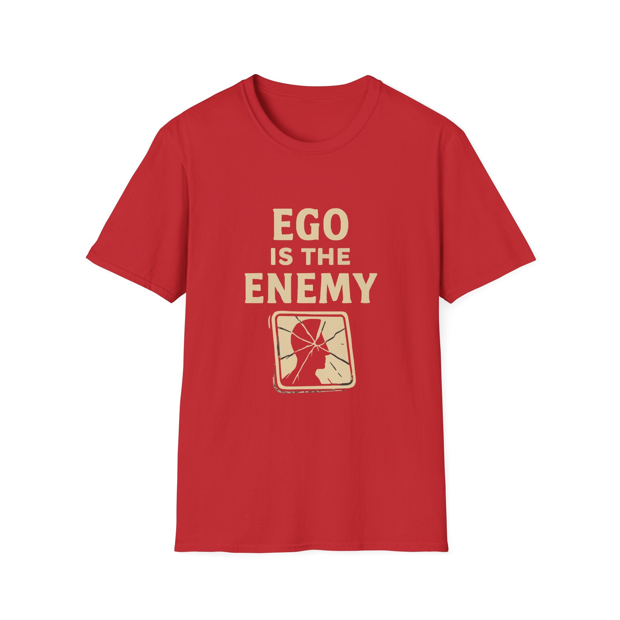 Ego Is The Enemy Unisex Softstyle Tee, Inspirational Graphic Shirt, Motivational Quote Top, Self-Development Apparel, Minimalist T-Shirt,