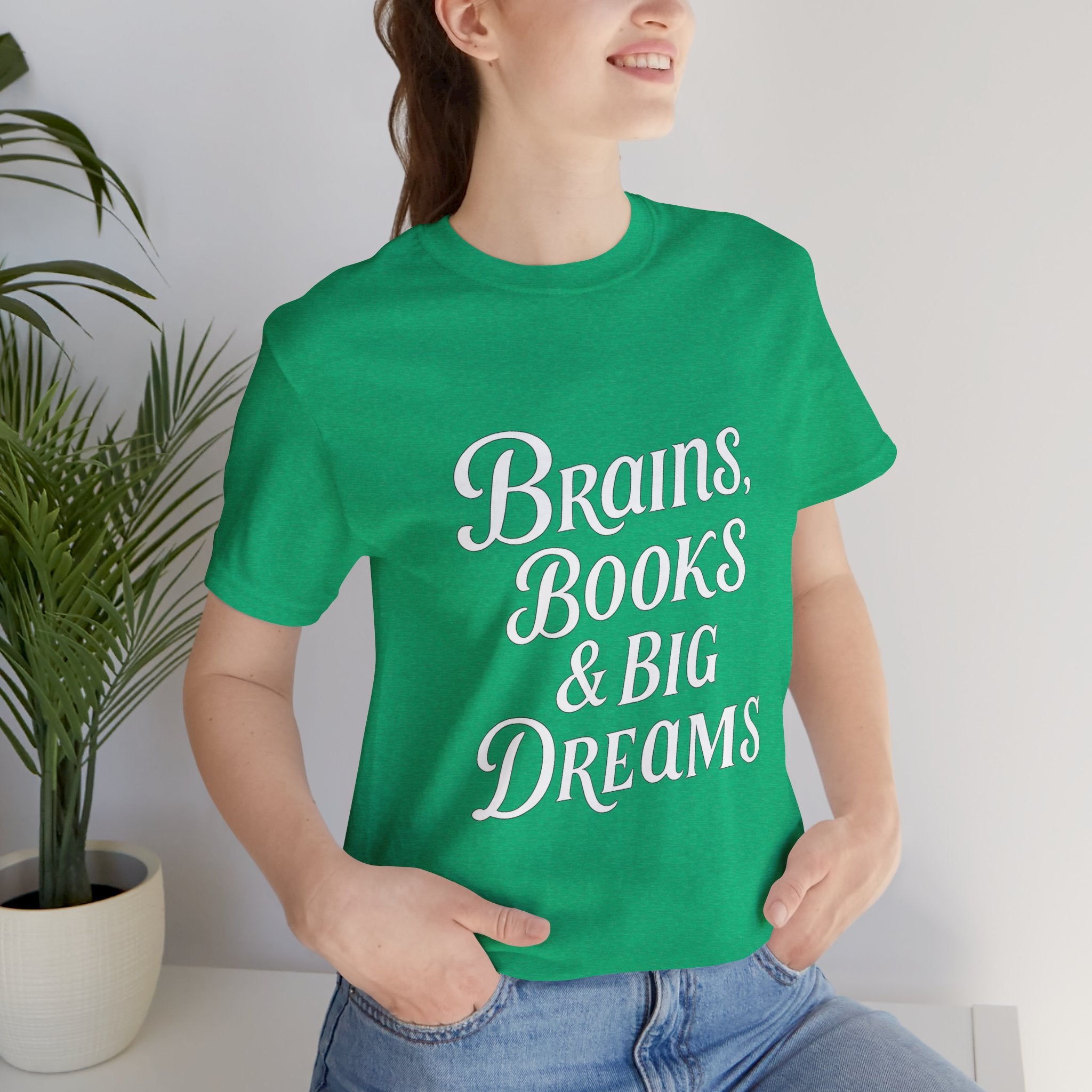 Brainiac Tee, Book Lover Shirt, Big Dreams T-Shirt, Unisex Graphic Top, Intellectual Clothing