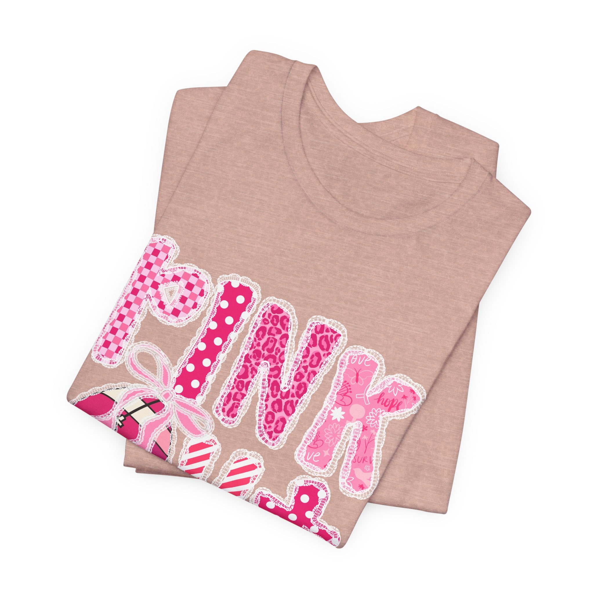 Cute Pink 'PINK OUT' Unisex Tee, Perfect for Breast Cancer Awareness, Casual Wear, Gift for Friends, Fundraising Events, or Team Spirit