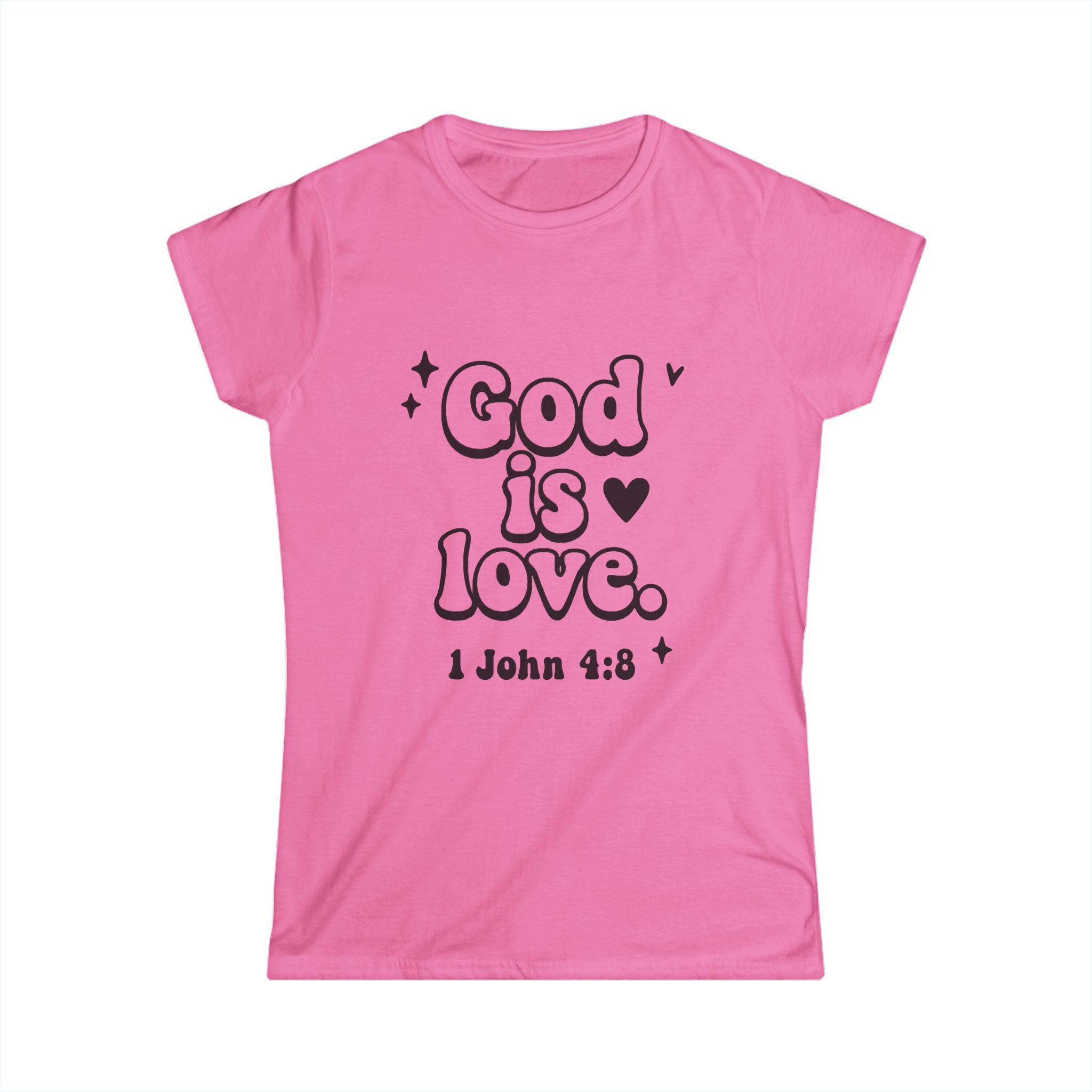 God is Love Inspirational Women's Softstyle Tee, Faith Apparel, Christian Gift, Scripture Shirt, Everyday Wear, Religious Clothing