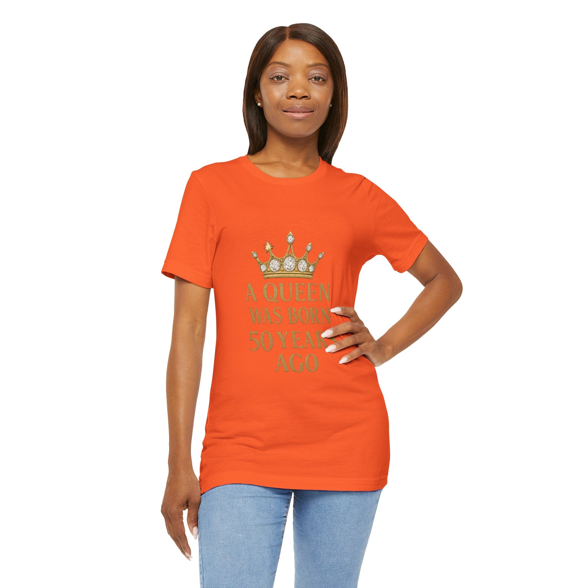 50th Birthday Queen Tee, A Queen Was Born 50 Years Ago Shirt, Anniversary Gift, Retro T-Shirt, Crown Design Tee