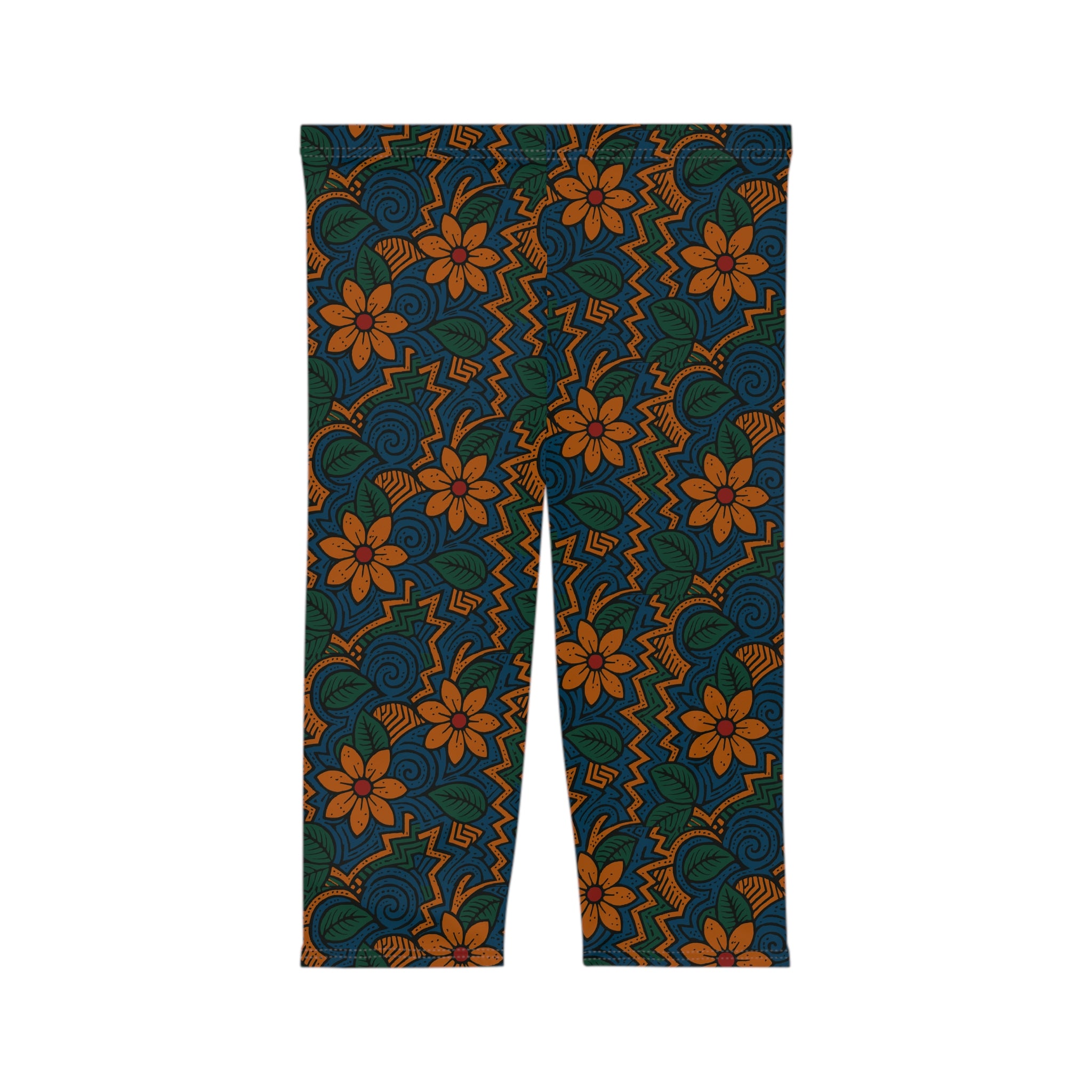 Vibrant Tribal  Capri Leggings