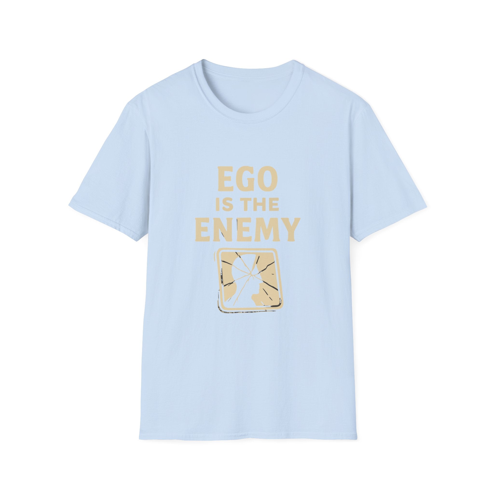 Ego Is The Enemy Unisex Softstyle Tee, Inspirational Graphic Shirt, Motivational Quote Top, Self-Development Apparel, Minimalist T-Shirt,