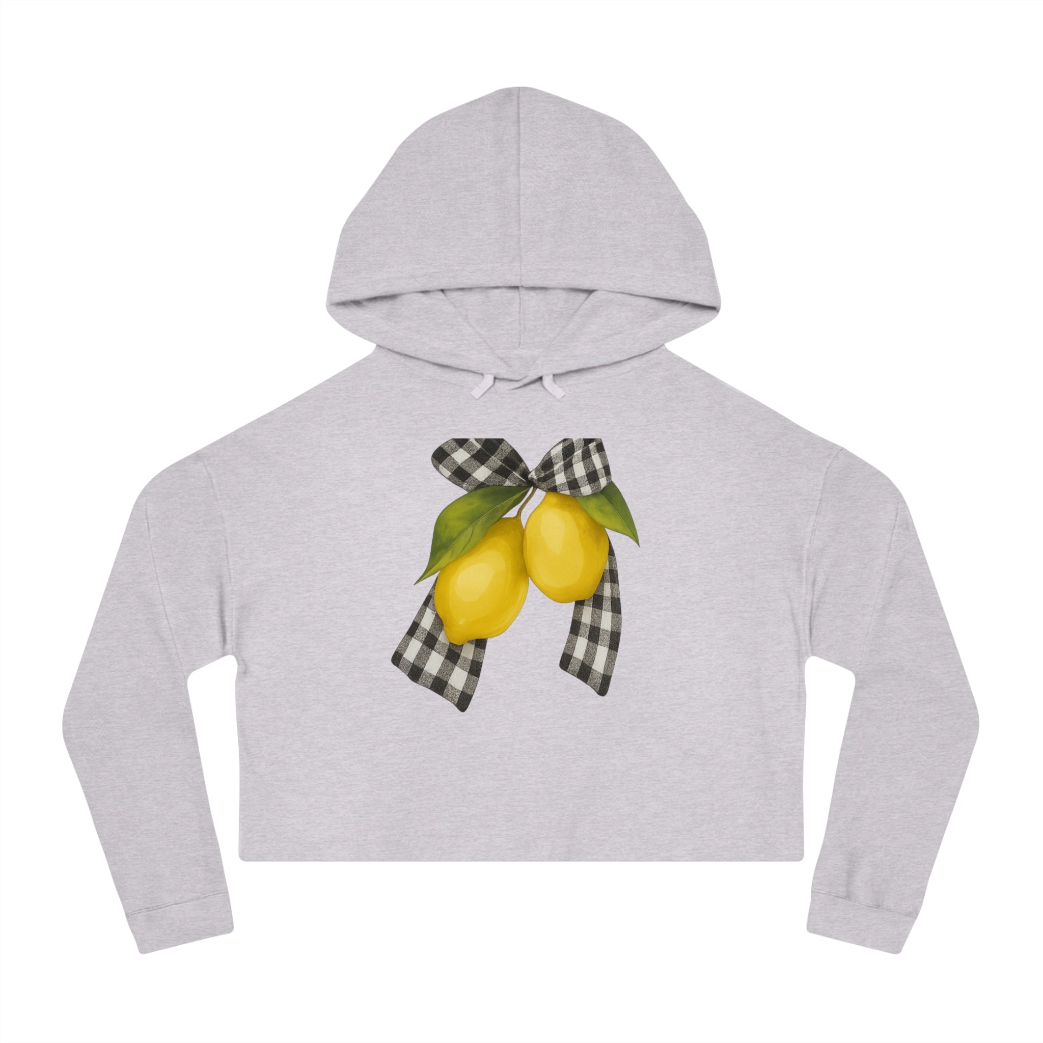 Lemon Blossom Cropped Hoodie, Summer Fashion, Gift for Her, Cute Casual Wear, Refreshing Style, Trendy Outfit, Spring Style