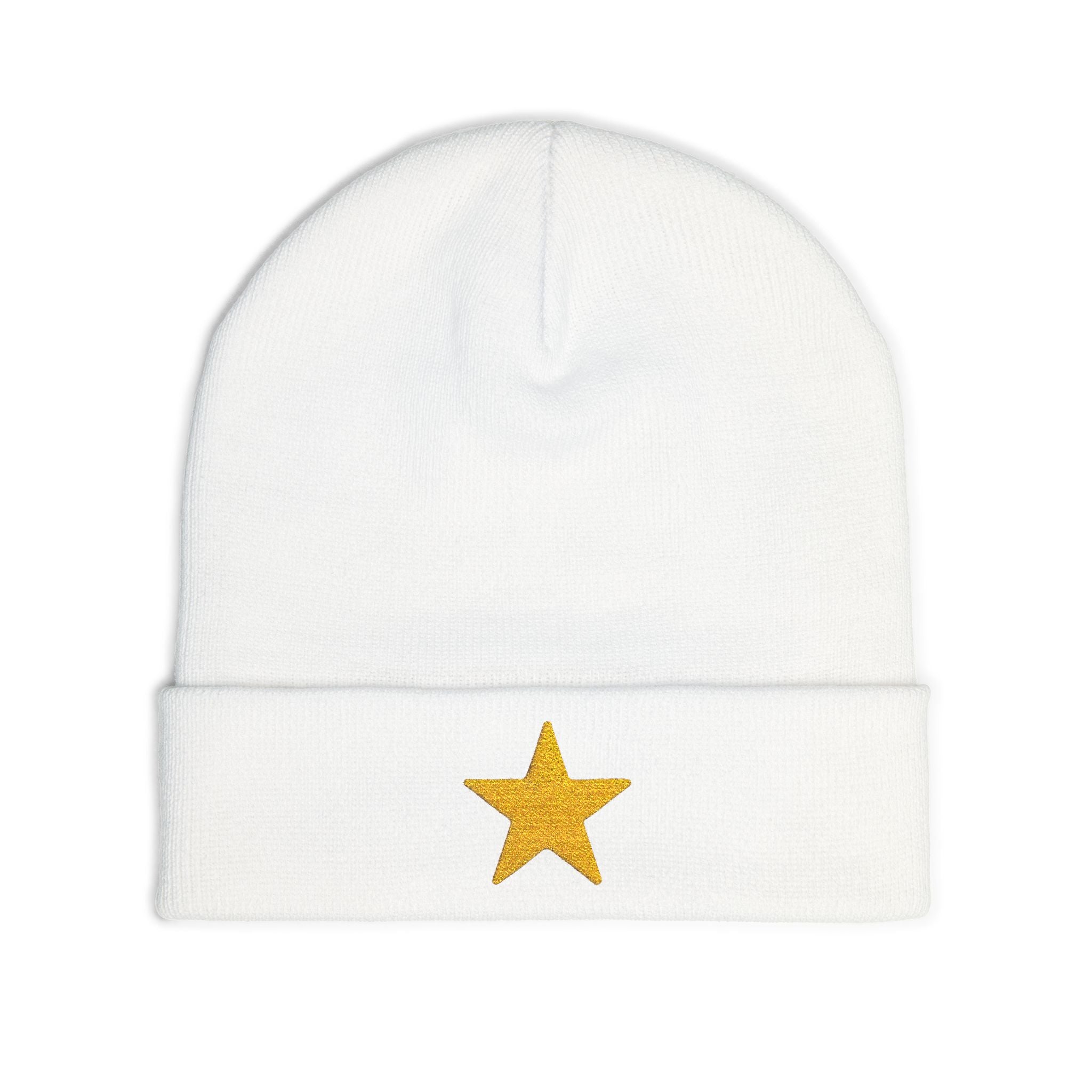 Starry Knit Beanie with Embroidery - Winter Hat, Gift for Her, Cute Beanie, Cozy Accessory, Modern Style