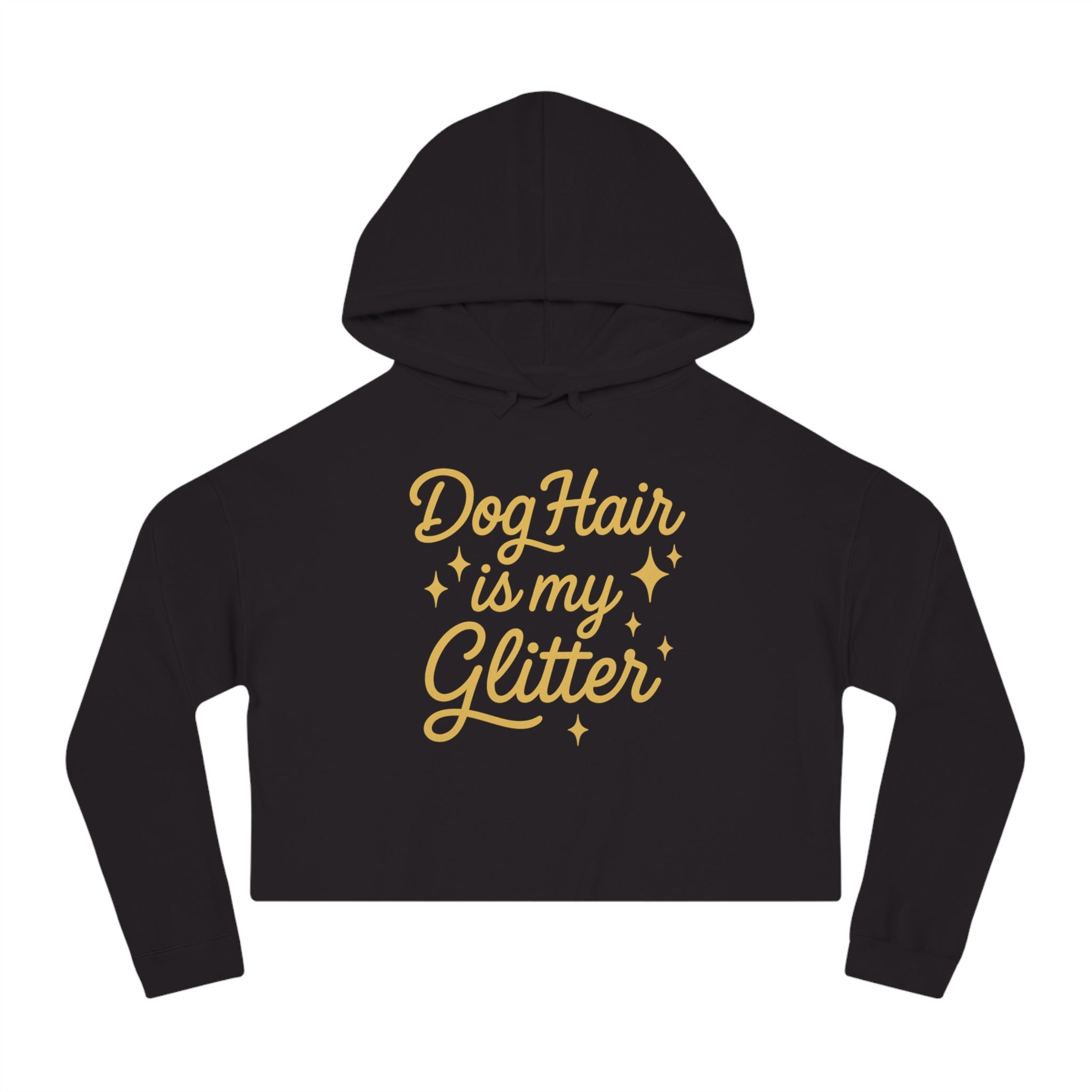Dog Hair is My Glitter Cropped Hoodie, Cute Pet Owner Gift, Dog Mom Sweatshirt, Funny Animal Lover Apparel, Cozy Fashion Statement