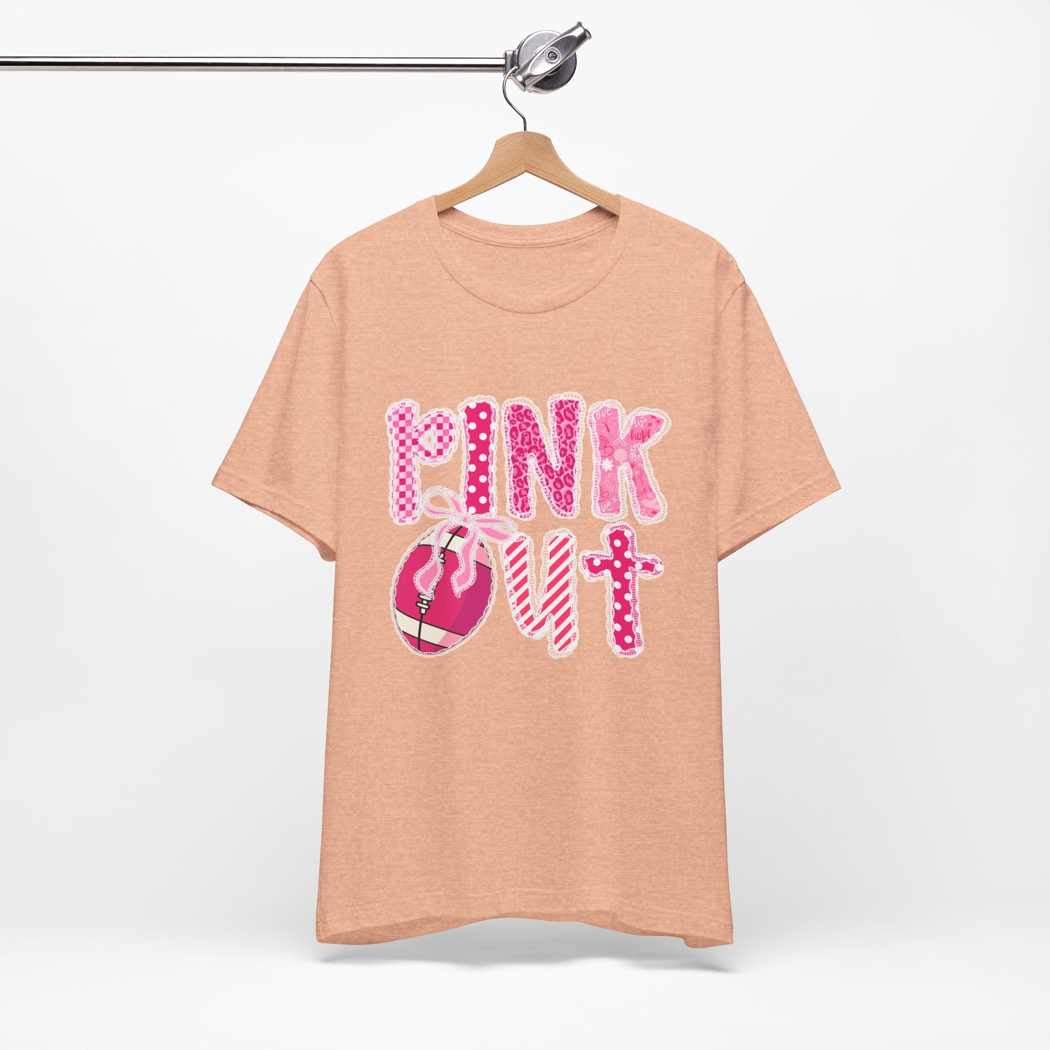 Cute Pink 'PINK OUT' Unisex Tee, Perfect for Breast Cancer Awareness, Casual Wear, Gift for Friends, Fundraising Events, or Team Spirit