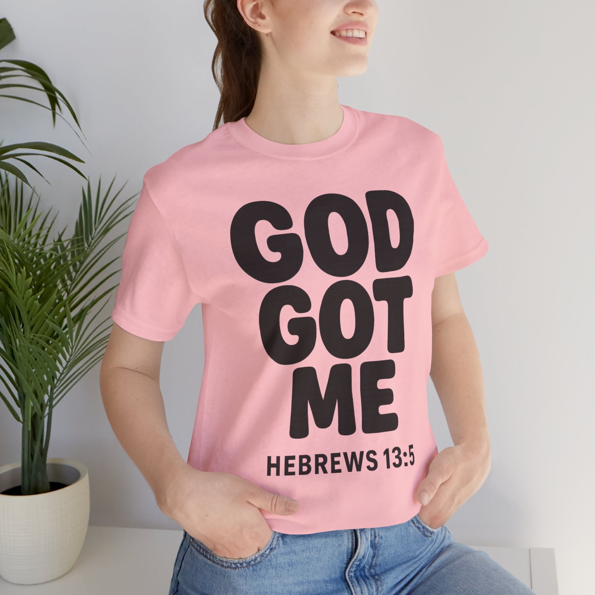 GOD GOT ME Religious T-Shirt, Christian Design. Clothing, Inspirational Tee, Faith Shirt, Unisex Jersey Short Sleeve Tee with