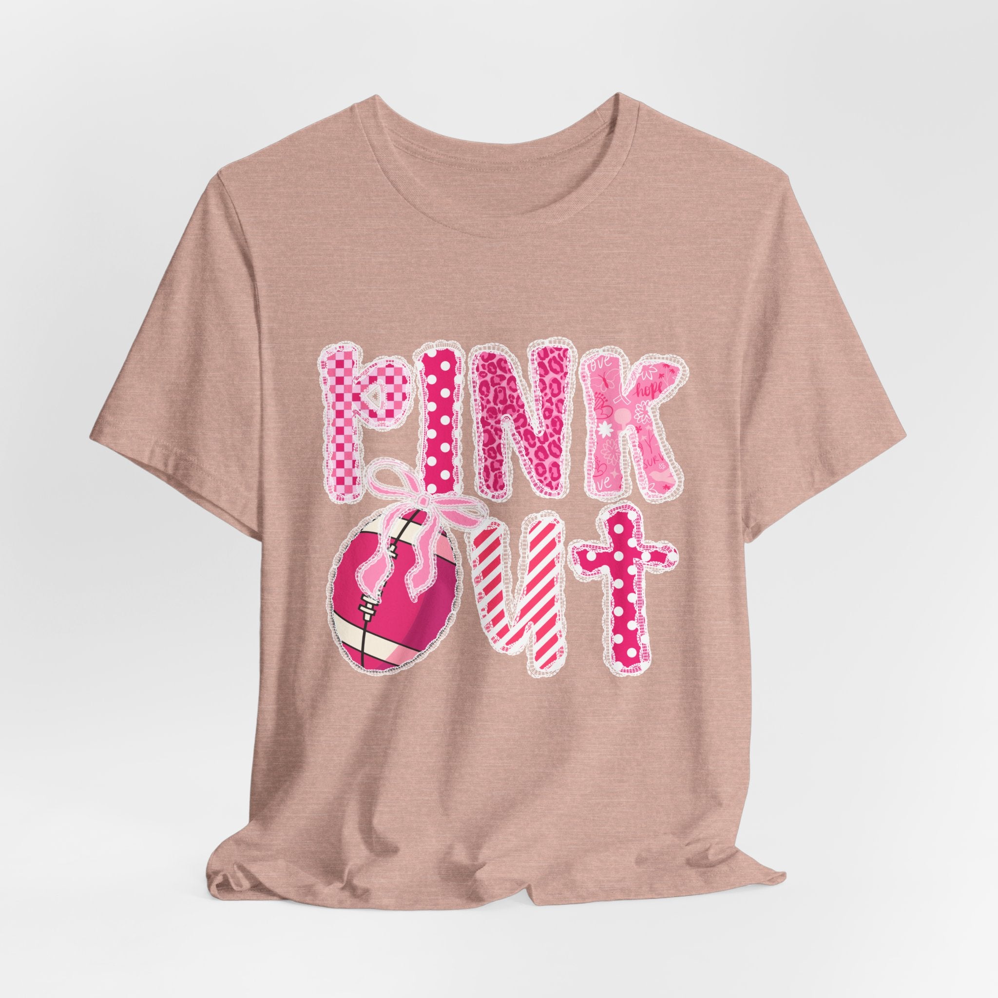 Cute Pink 'PINK OUT' Unisex Tee, Perfect for Breast Cancer Awareness, Casual Wear, Gift for Friends, Fundraising Events, or Team Spirit